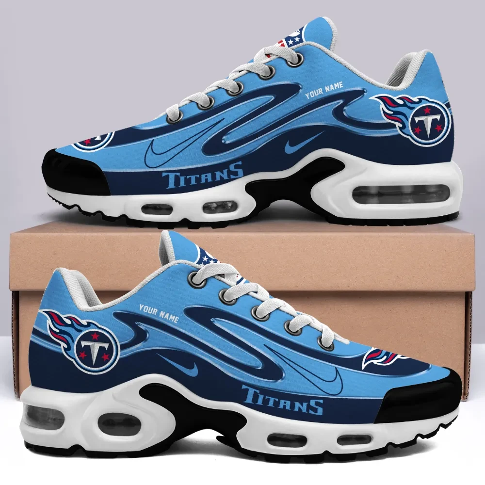 Tennessee Titans Personalized Name Team Mix Colors V2 TN Air Max Shoes Air Cushion Sneakers