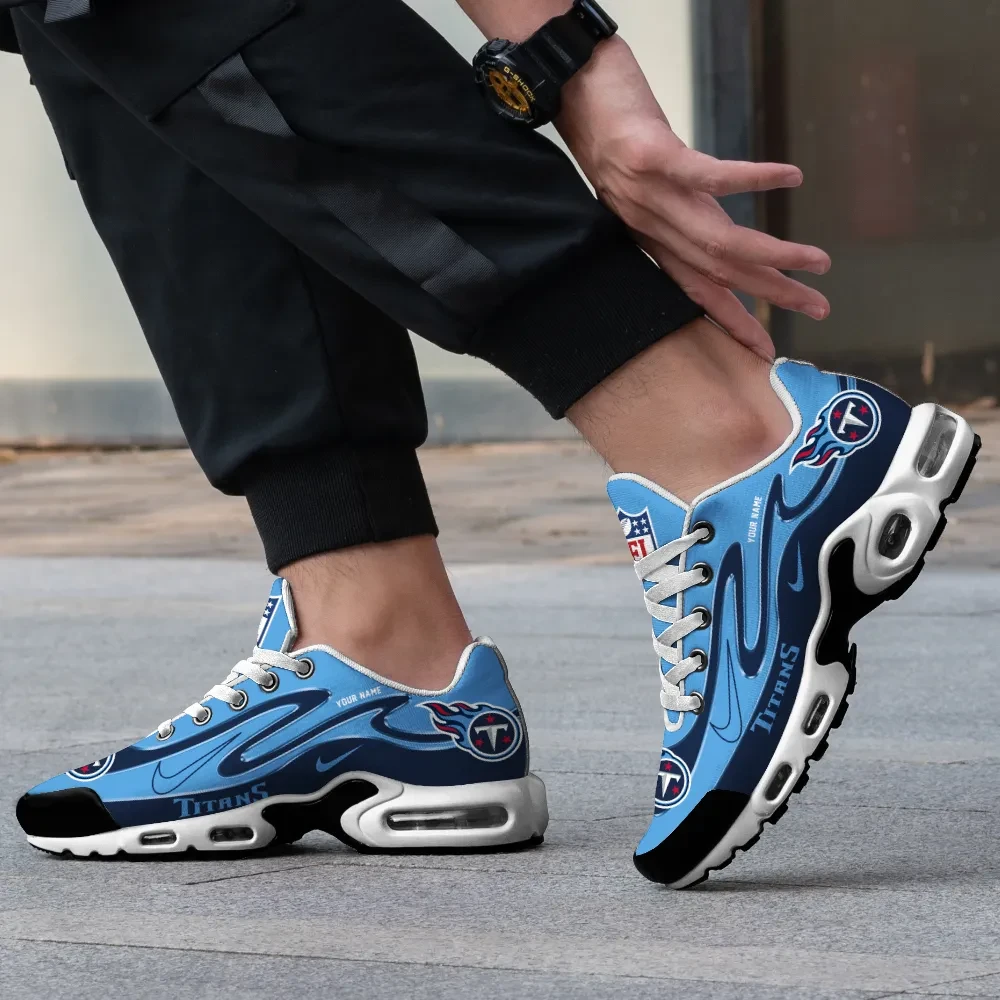 Tennessee Titans Personalized Name Team Mix Colors V2 TN Air Max Shoes Air Cushion Sneakers