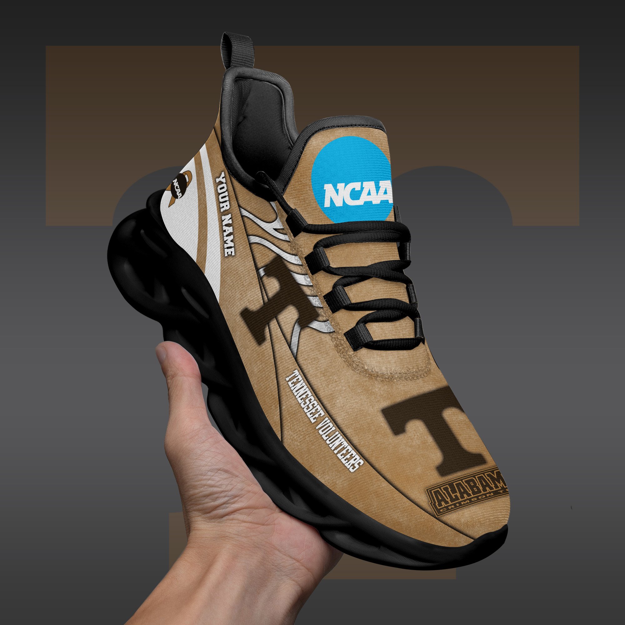 Tennessee Volunteers Black Max Soul Shoes 2025 Versions Custom Your Name And Number 312