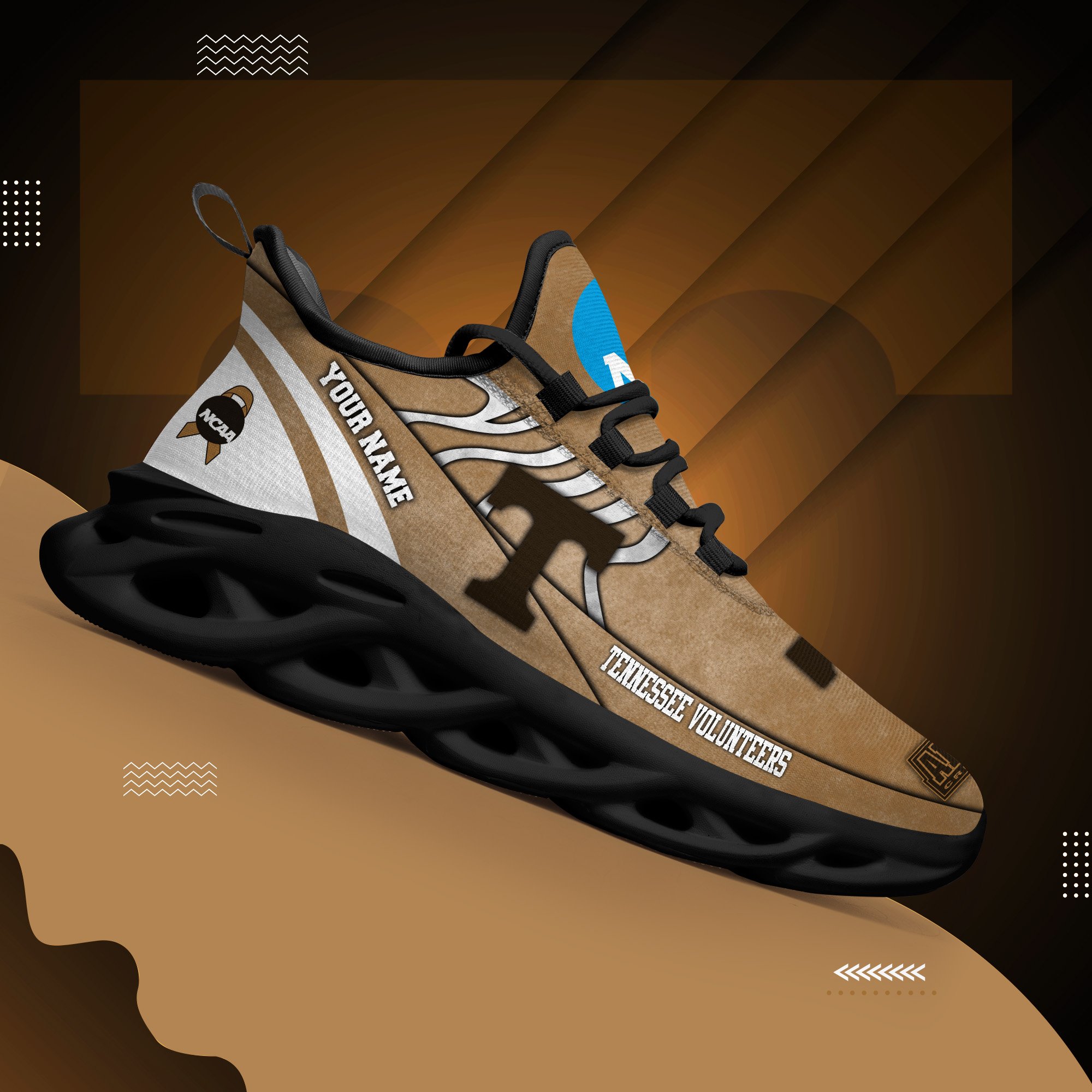 Tennessee Volunteers Black Max Soul Shoes 2025 Versions Custom Your Name And Number 312