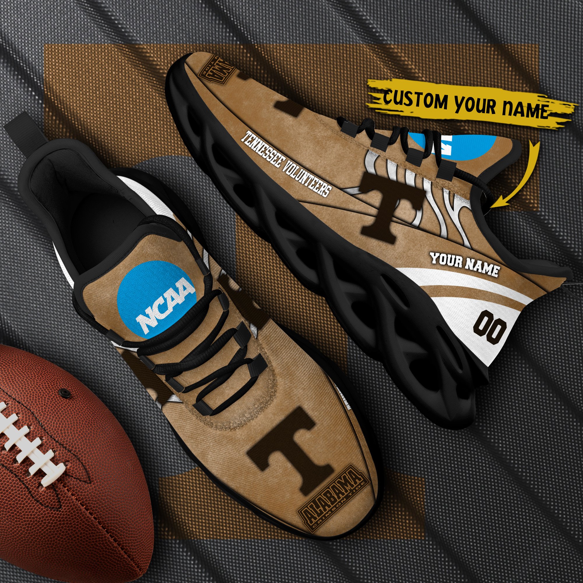 Tennessee Volunteers Black Max Soul Shoes 2025 Versions Custom Your Name And Number 312