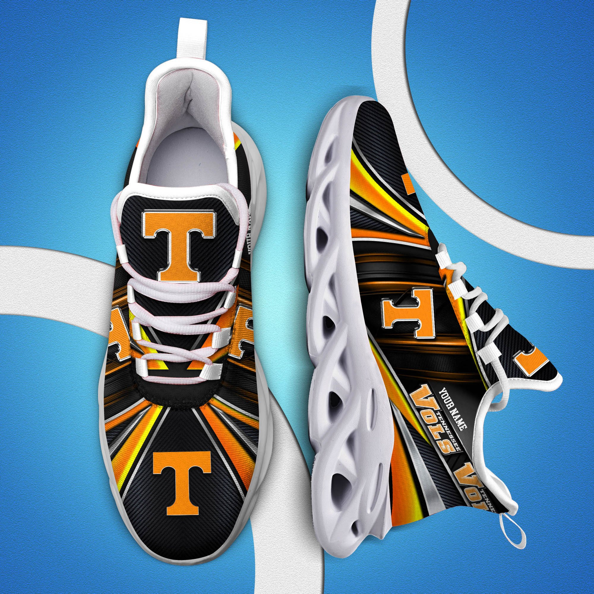 Tennessee Volunteers White C Sneakers 2025 Version Personalized Your Name, Sport Team Sneakers, Sport Gifts PH892