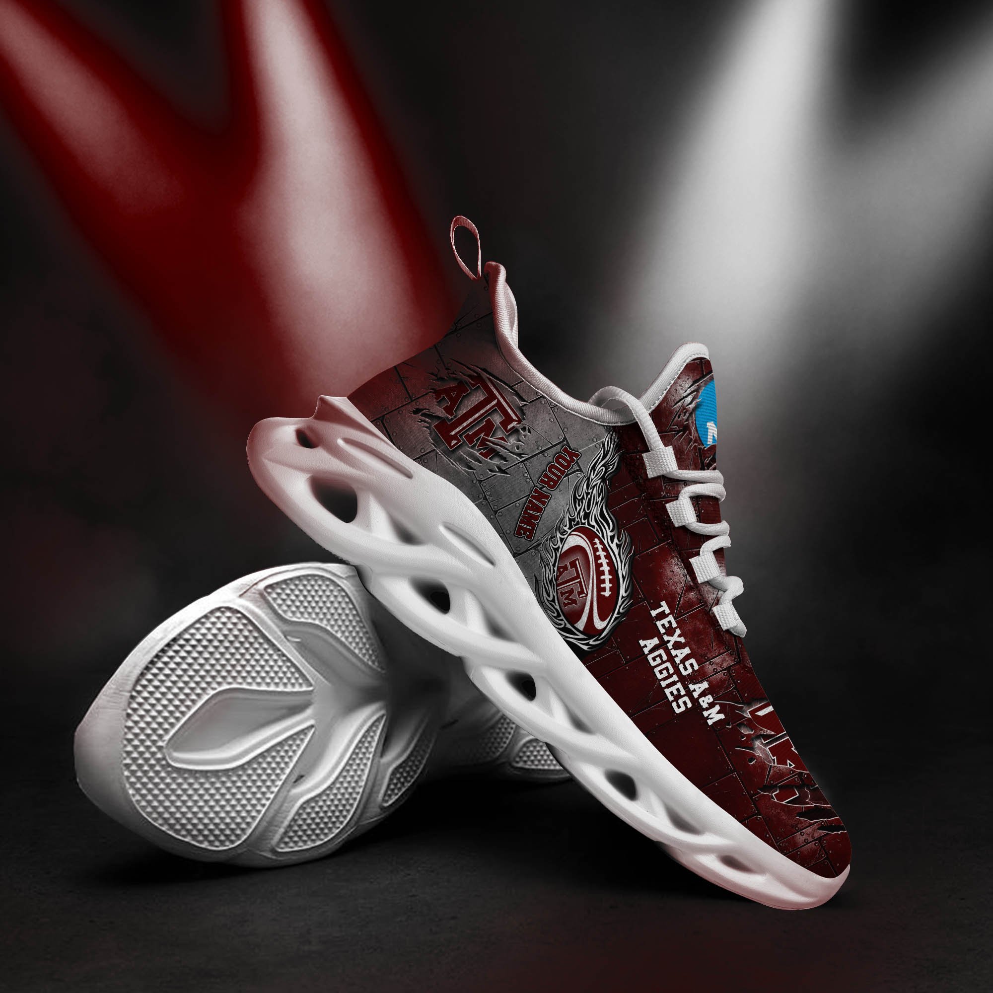 Texas A#038M Aggies Black Max Soul Shoes 2025 Versions, White Max Soul Shoes Custom Your Name PH879