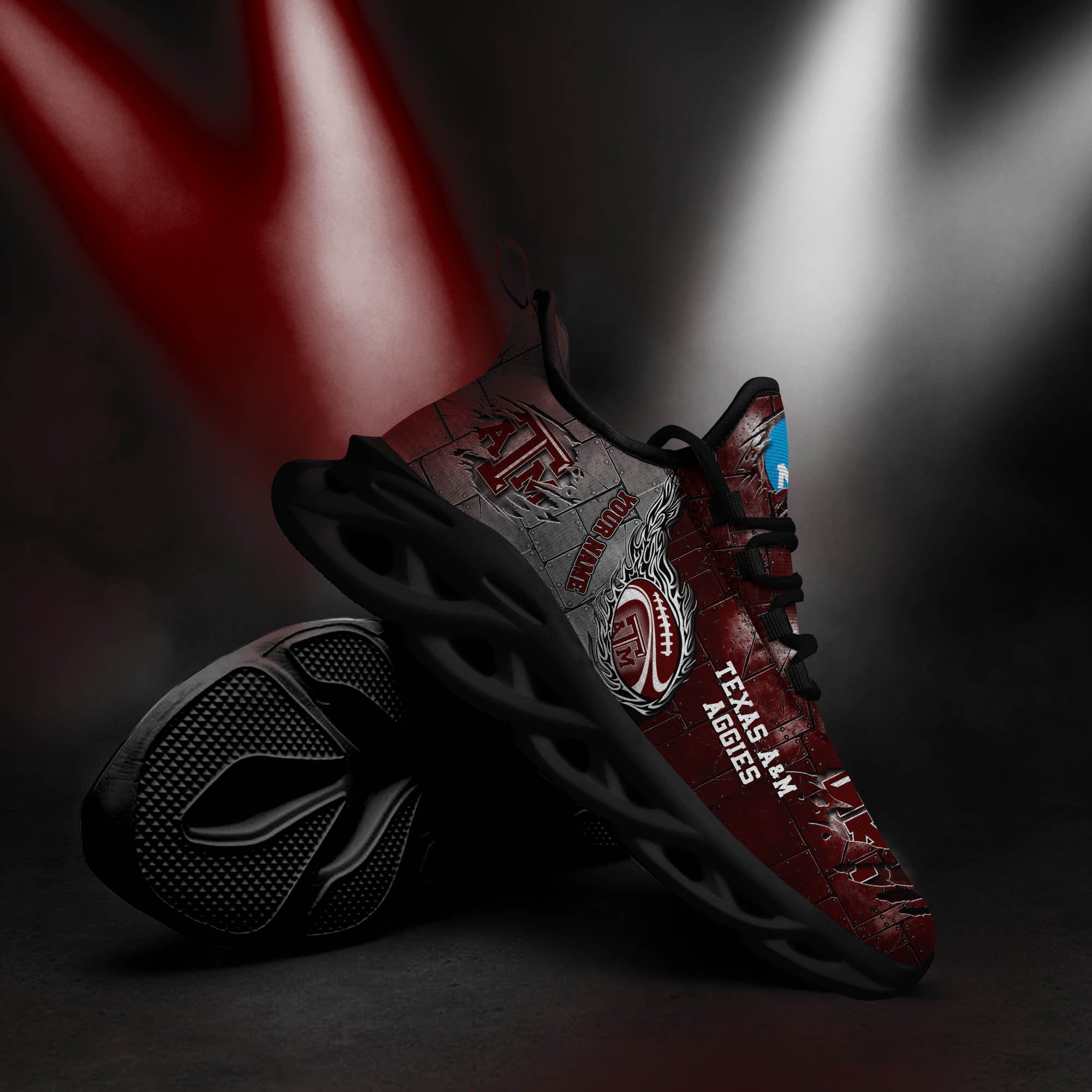 Texas A#038M Aggies Black Max Soul Shoes 2025 Versions, White Max Soul Shoes Custom Your Name PH879
