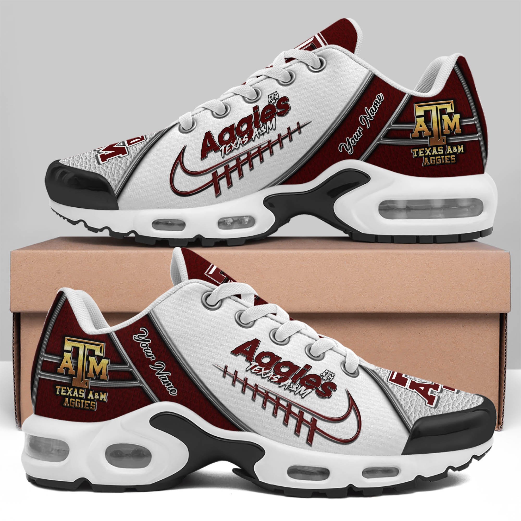 Texas A#038M Aggies TN Shoes 2025 Version Custom Your Name, Football Team Shoes 516