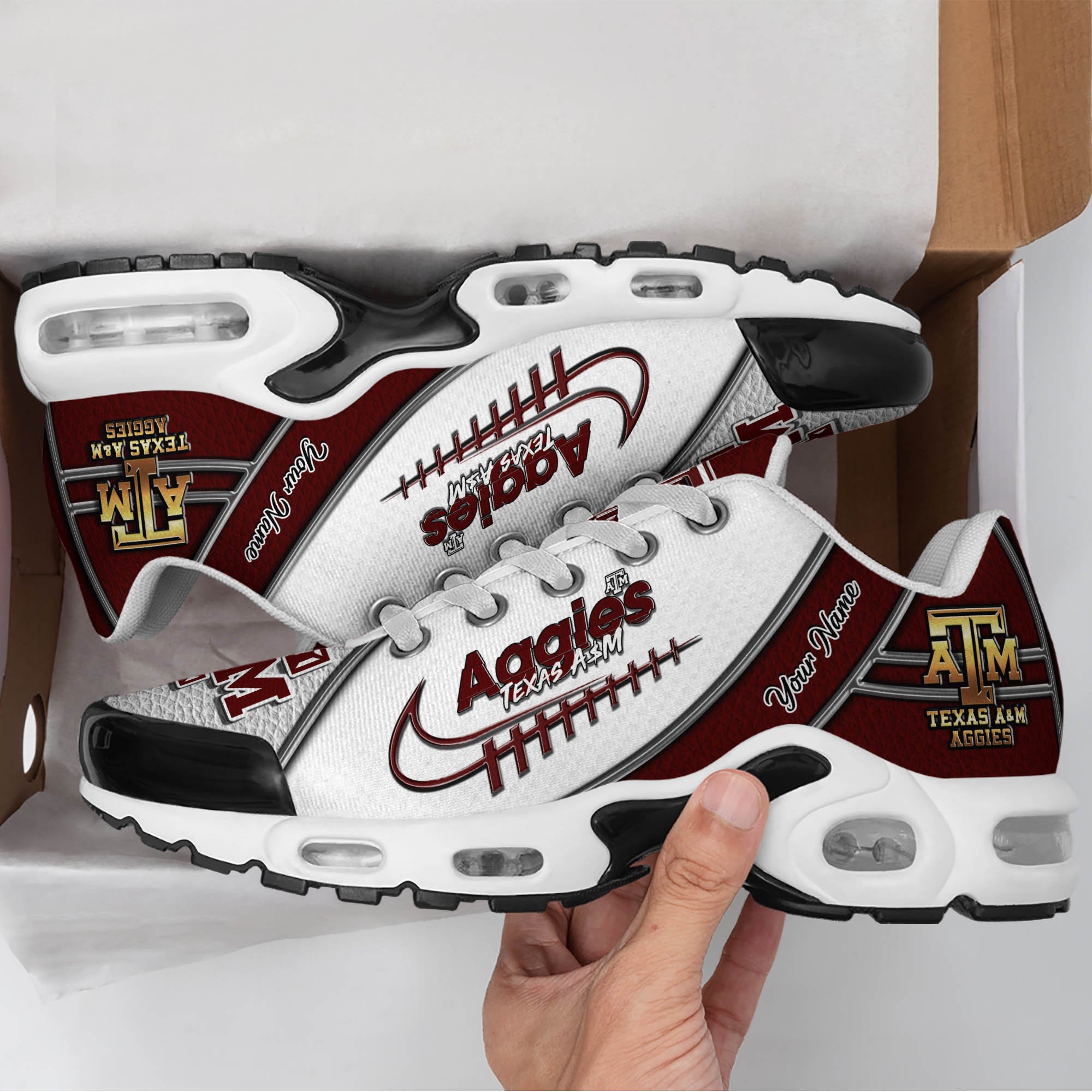 Texas A#038M Aggies TN Shoes 2025 Version Custom Your Name, Football Team Shoes 516