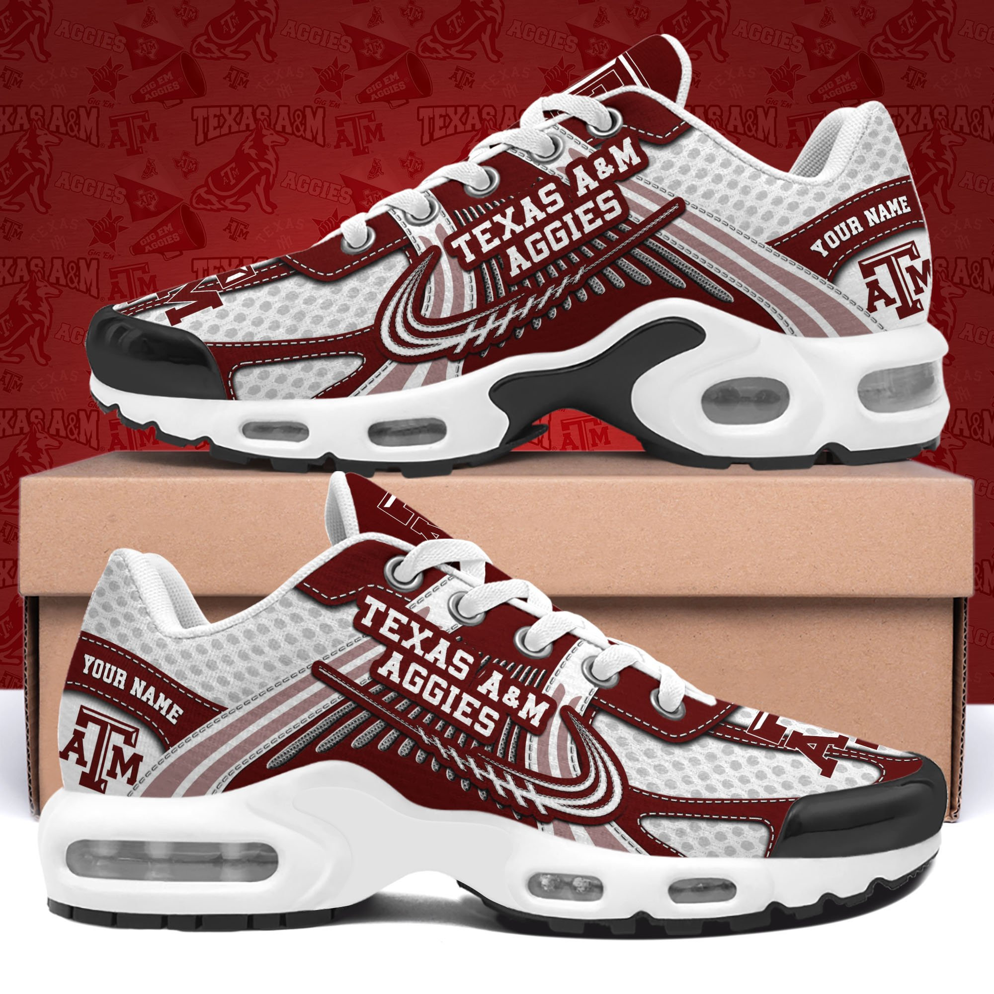 Texas A#038M Aggies TN Shoes Custom Your Name, Sport Shoes