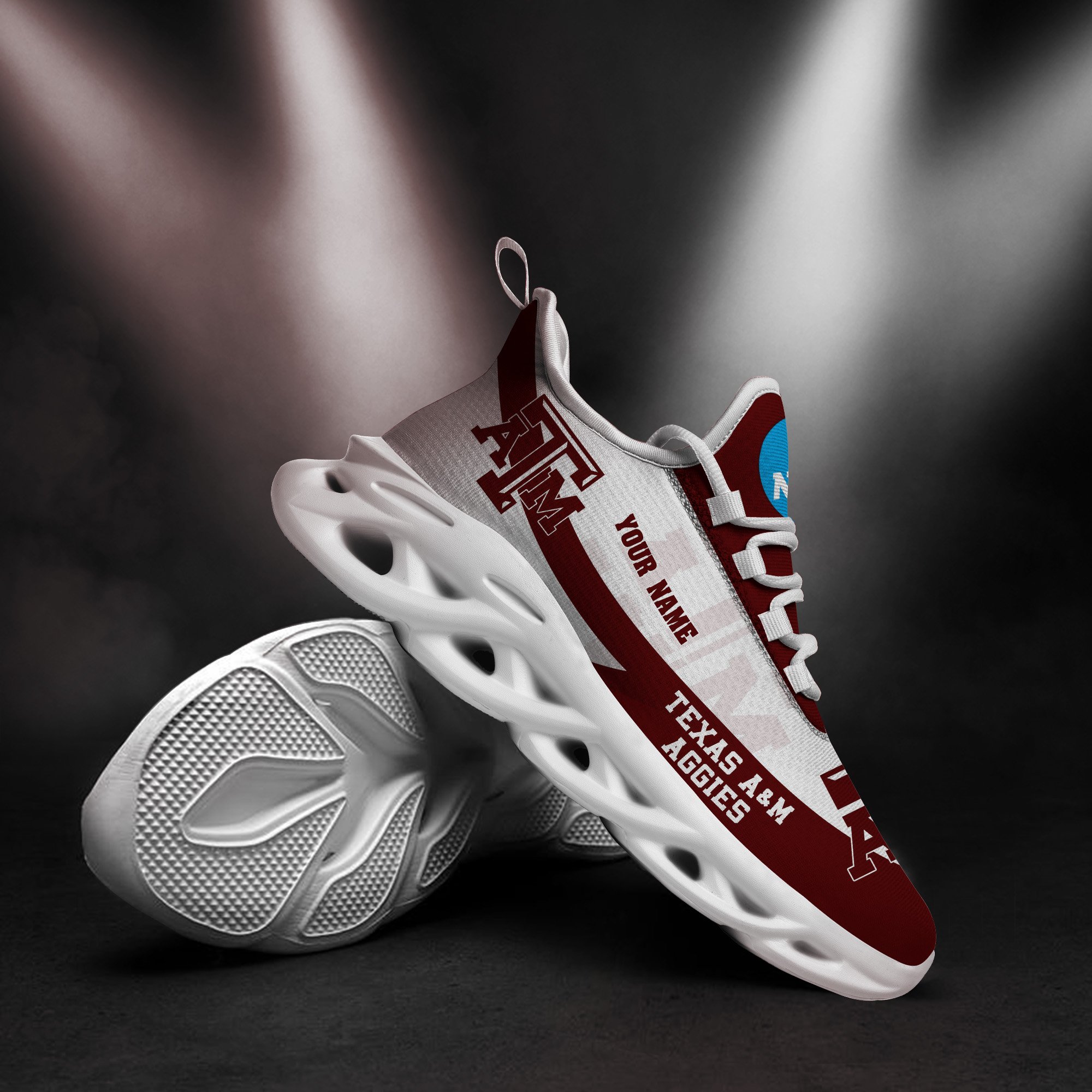 Texas A#038M Aggies White Max Soul Shoes 2025 Versions Custom Your Name, Sports Gift For Fan PH019