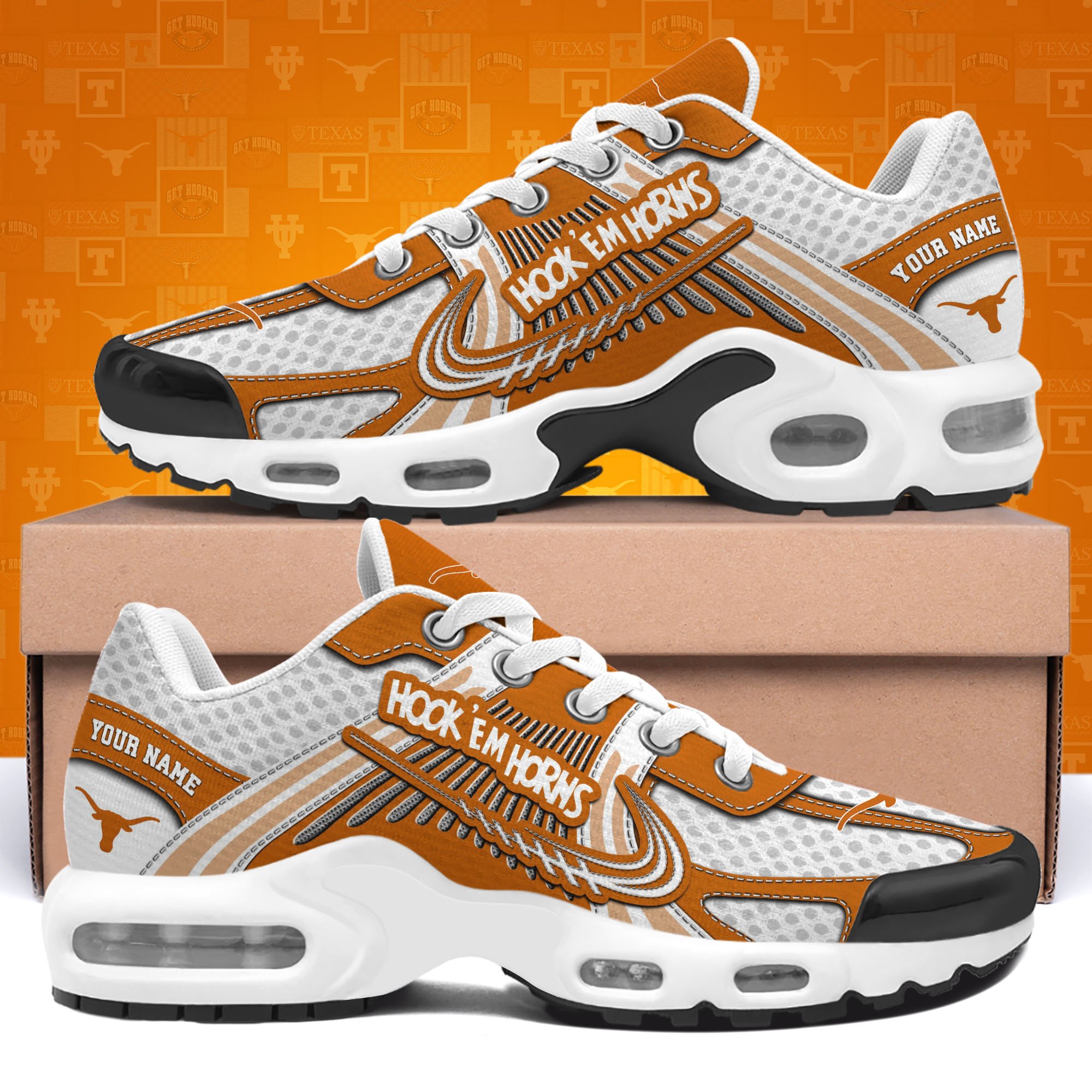 Texas Longhorns TN Shoes Custom Your Name, Sport Shoes