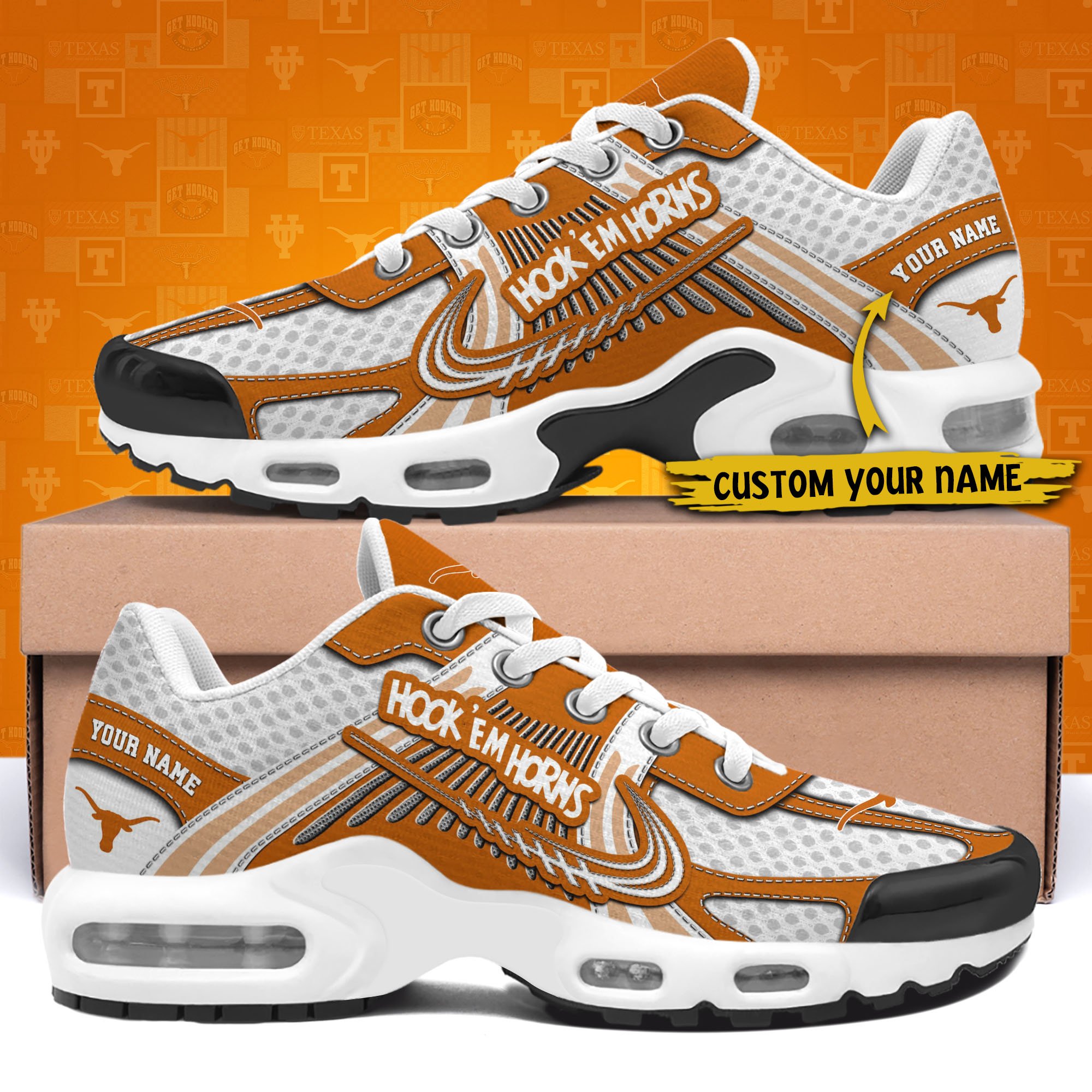 Texas Longhorns TN Shoes Custom Your Name, Sport Shoes