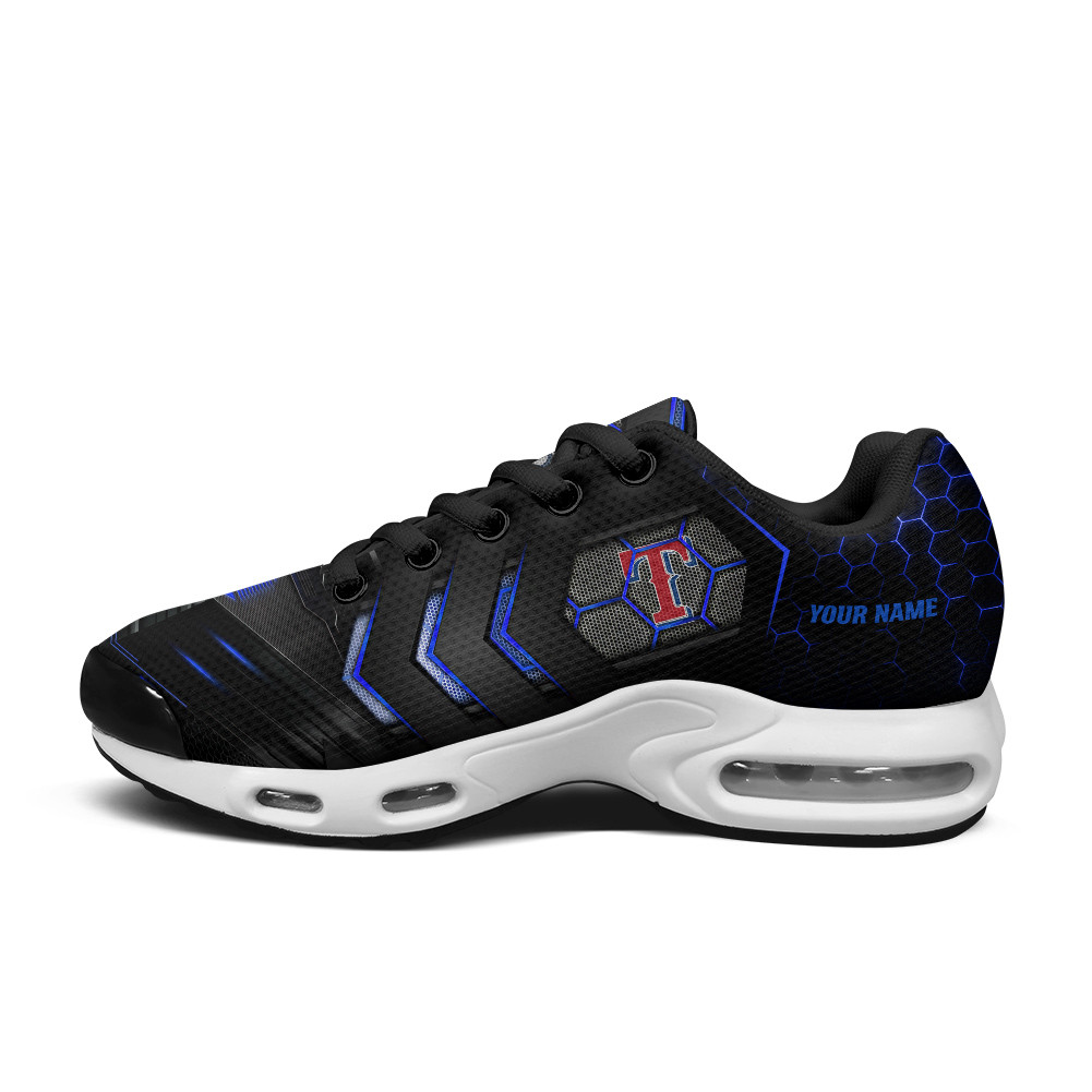 Texas Rangers Personalized Name Team Colors Arrow Line Beehive Pattern TN Air Max Shoes Air Cushion Sneakers