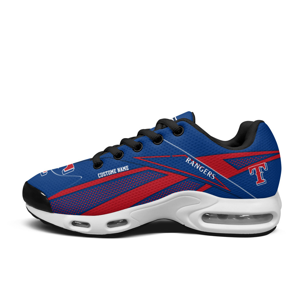 Texas Rangers Personalized Name Team Colors Supersonic Line Pattern TN Air Max Shoes Air Cushion Sneakers