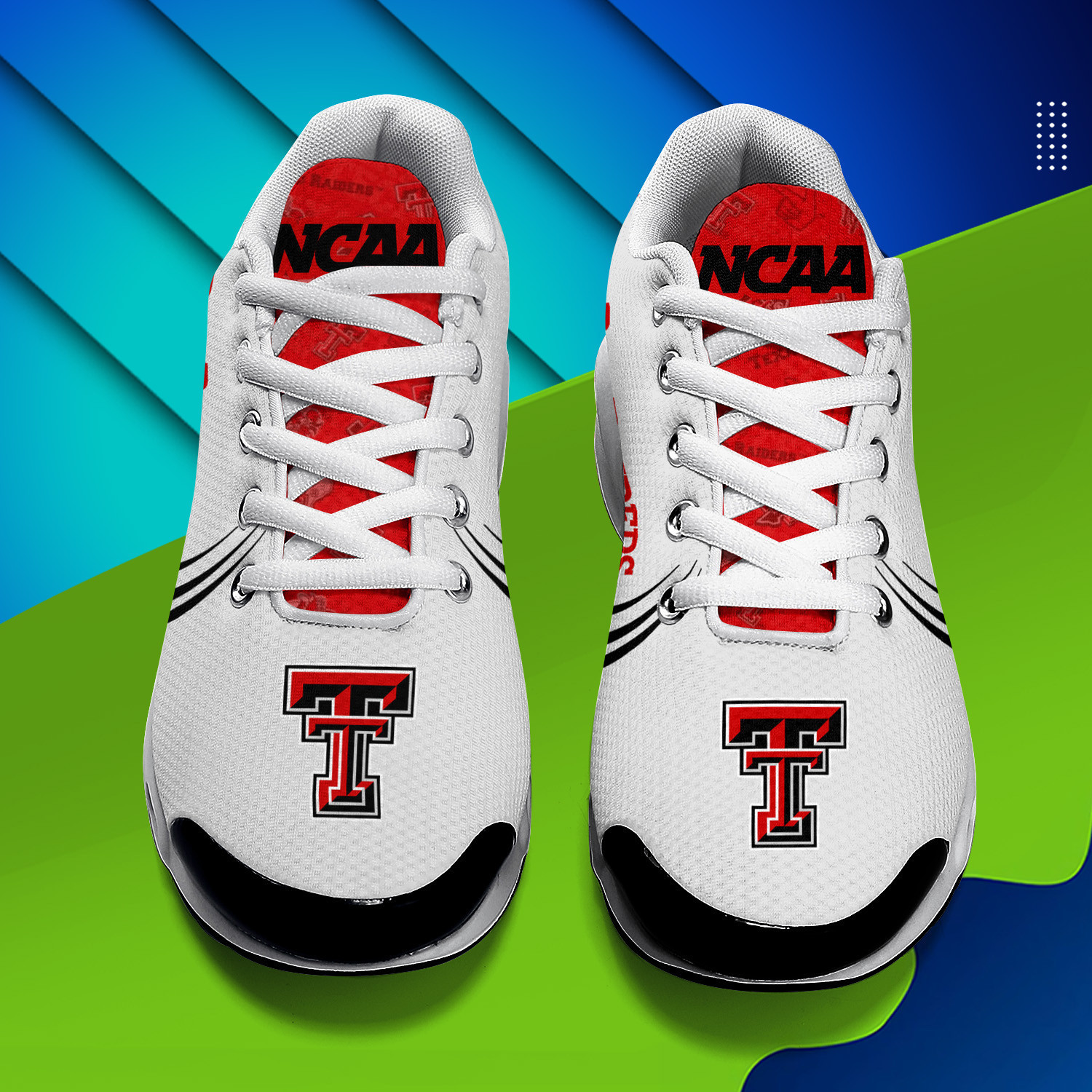 Texas Tech Red Raiders Personalized Name Team Logo Mix Colors Zipped Line TN Shoes Air Cushion Sneakers