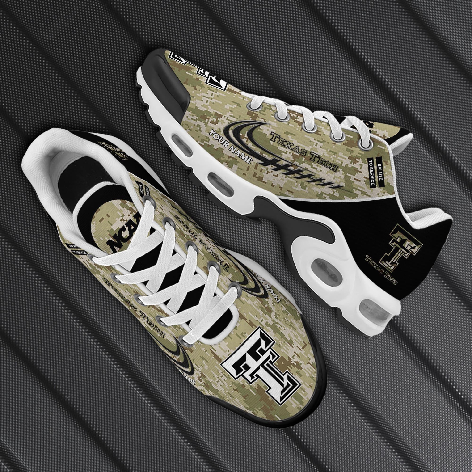 Texas Tech Red Raiders TN Shoes 2025 Version Custom Name, Camouflage Shoes, Gifts For Football Lovers