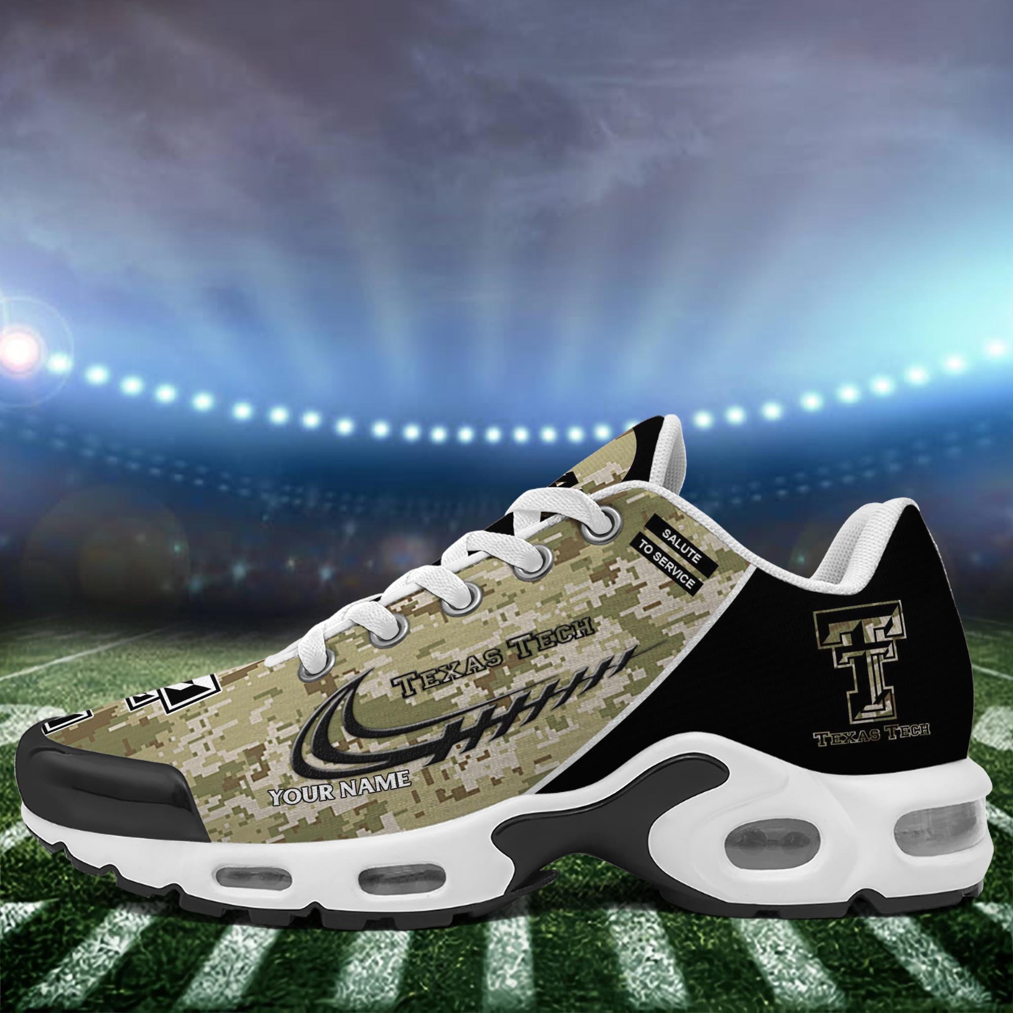 Texas Tech Red Raiders TN Shoes 2025 Version Custom Name, Camouflage Shoes, Gifts For Football Lovers
