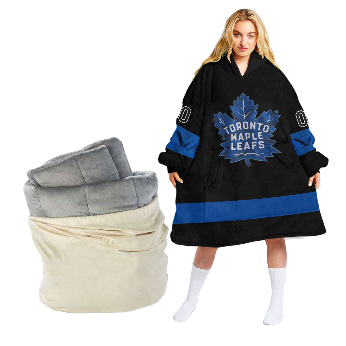 Toronto Maple Leafs Personalized Blanket Hoodie Hoodie Snuggie Hoodies 