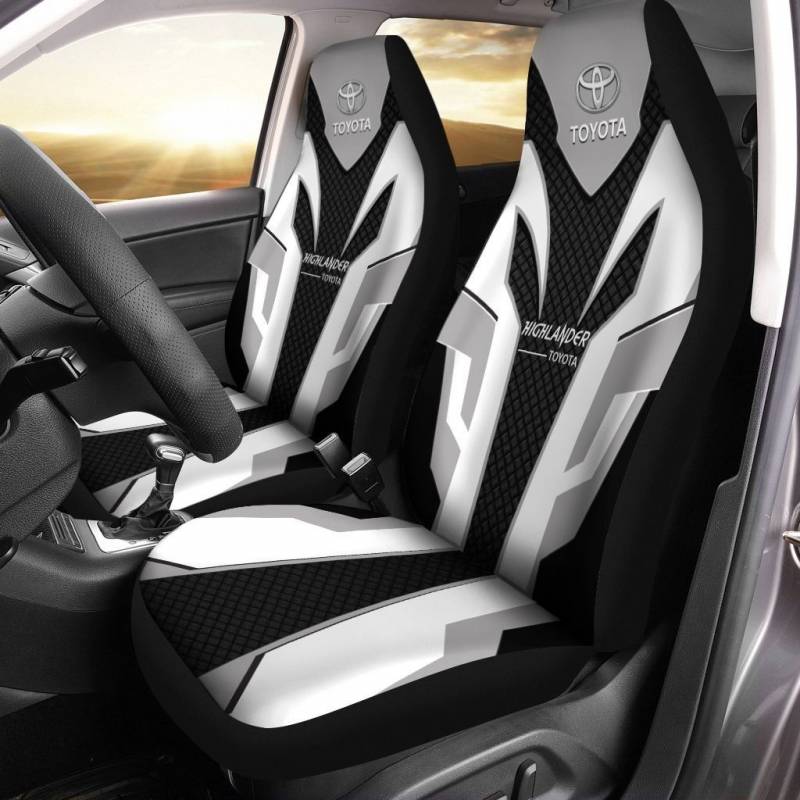 Toyota Highlander TDV Car Seat Cover (Set of 2) Ver 1 (White)