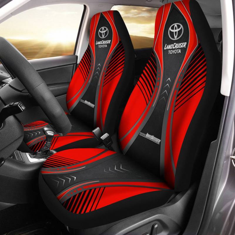 Toyota Land Cruiser LPH Car Seat Cover (Set of 2) Ver 2 (Red)