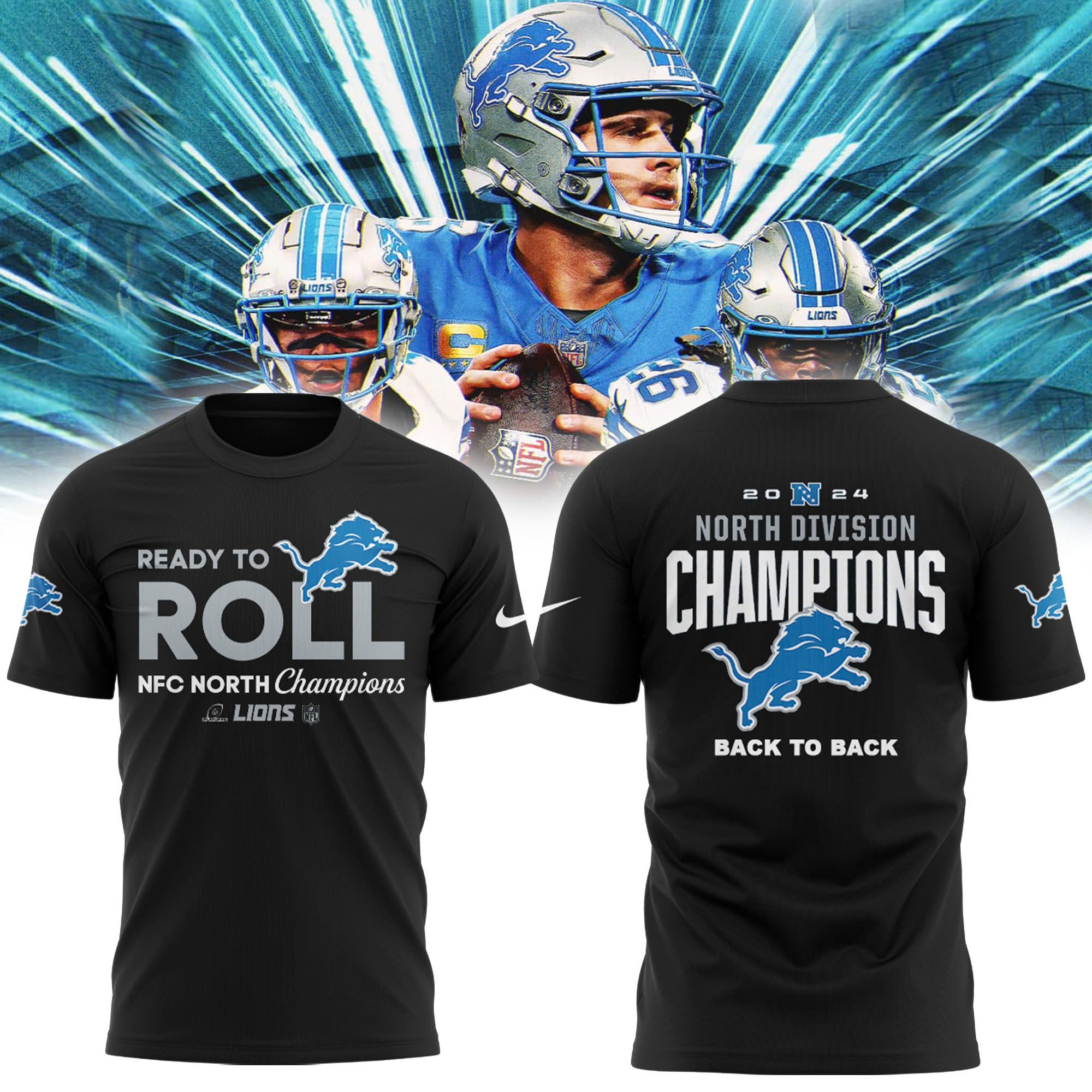 Tshirt Detroit Lions NFC North Champions 2025 
