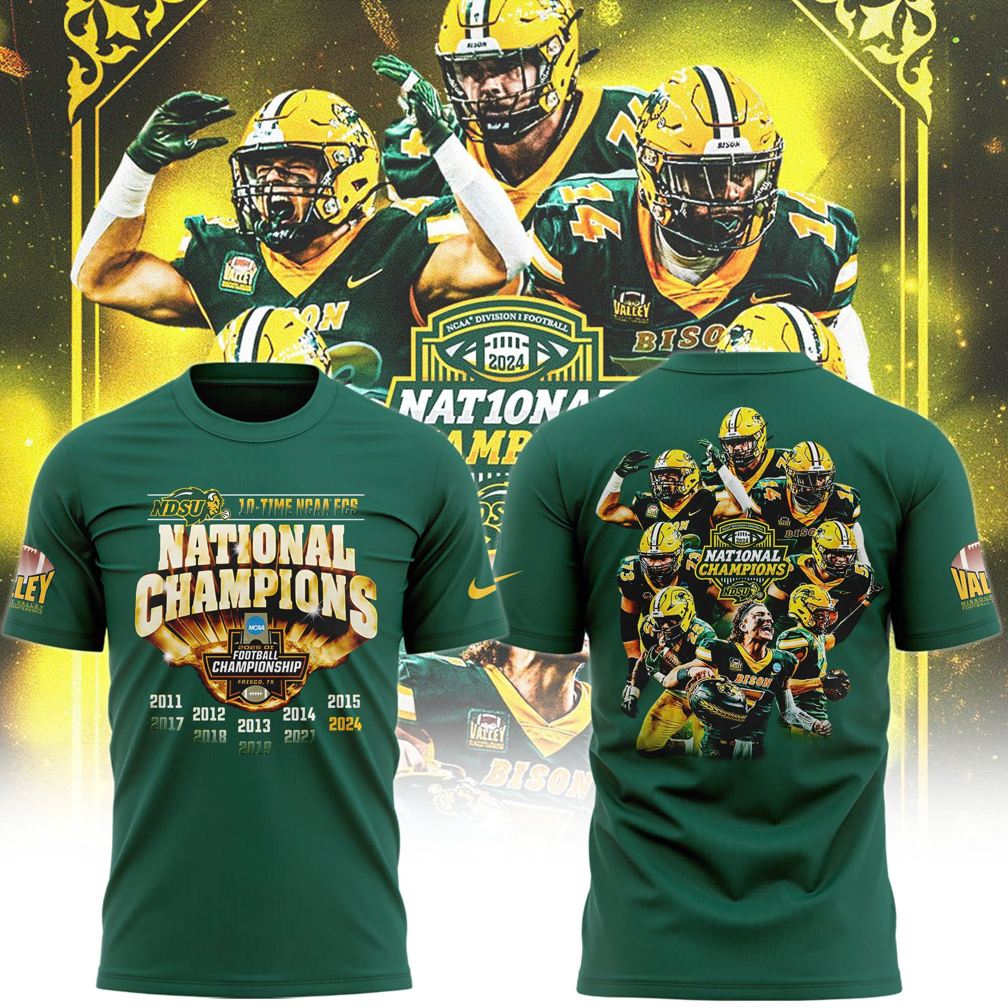 Tshirt North Dakota State Bison Football Champions 2025 