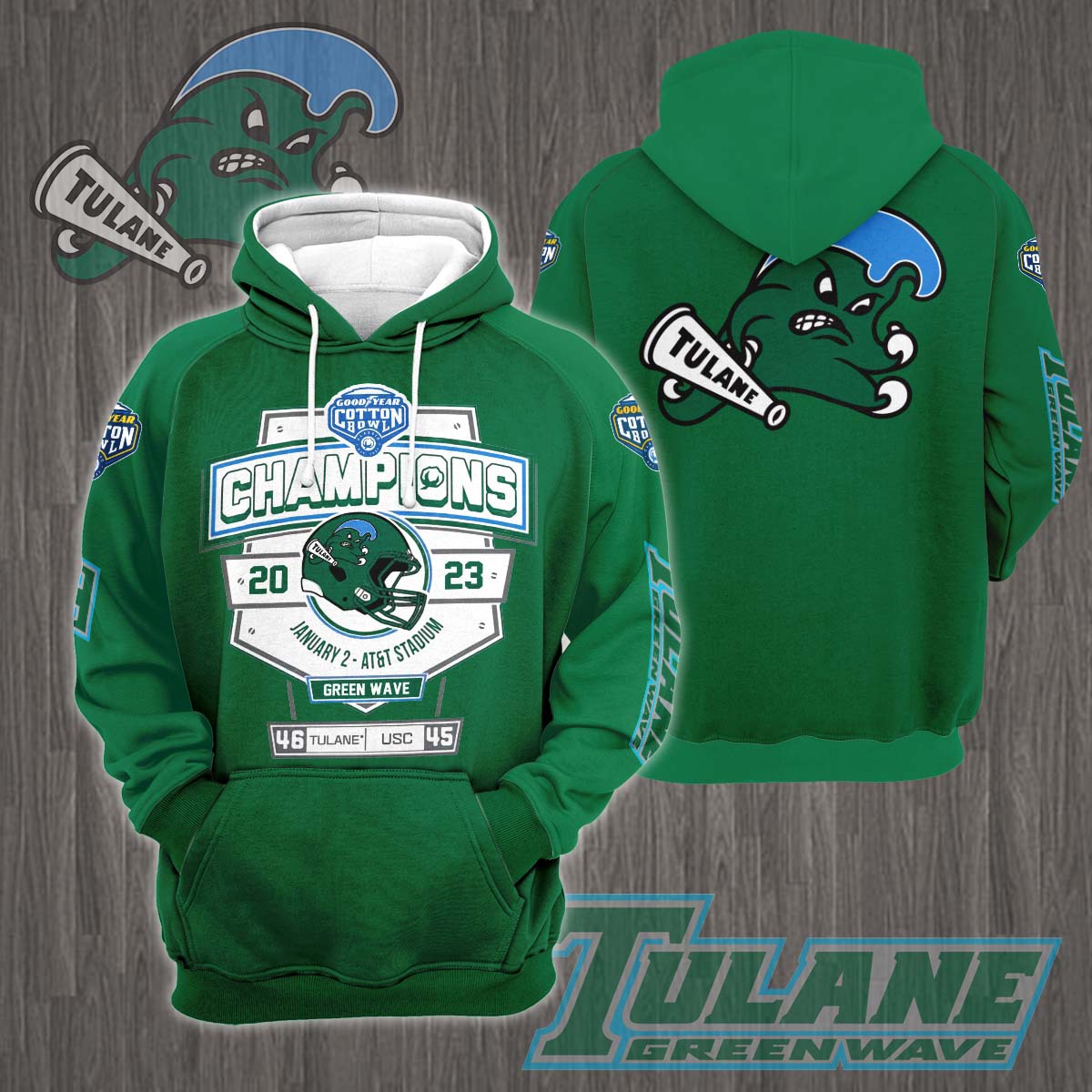 Tulane Green Wave 2023 Cotton Bowl Champions Shirt 