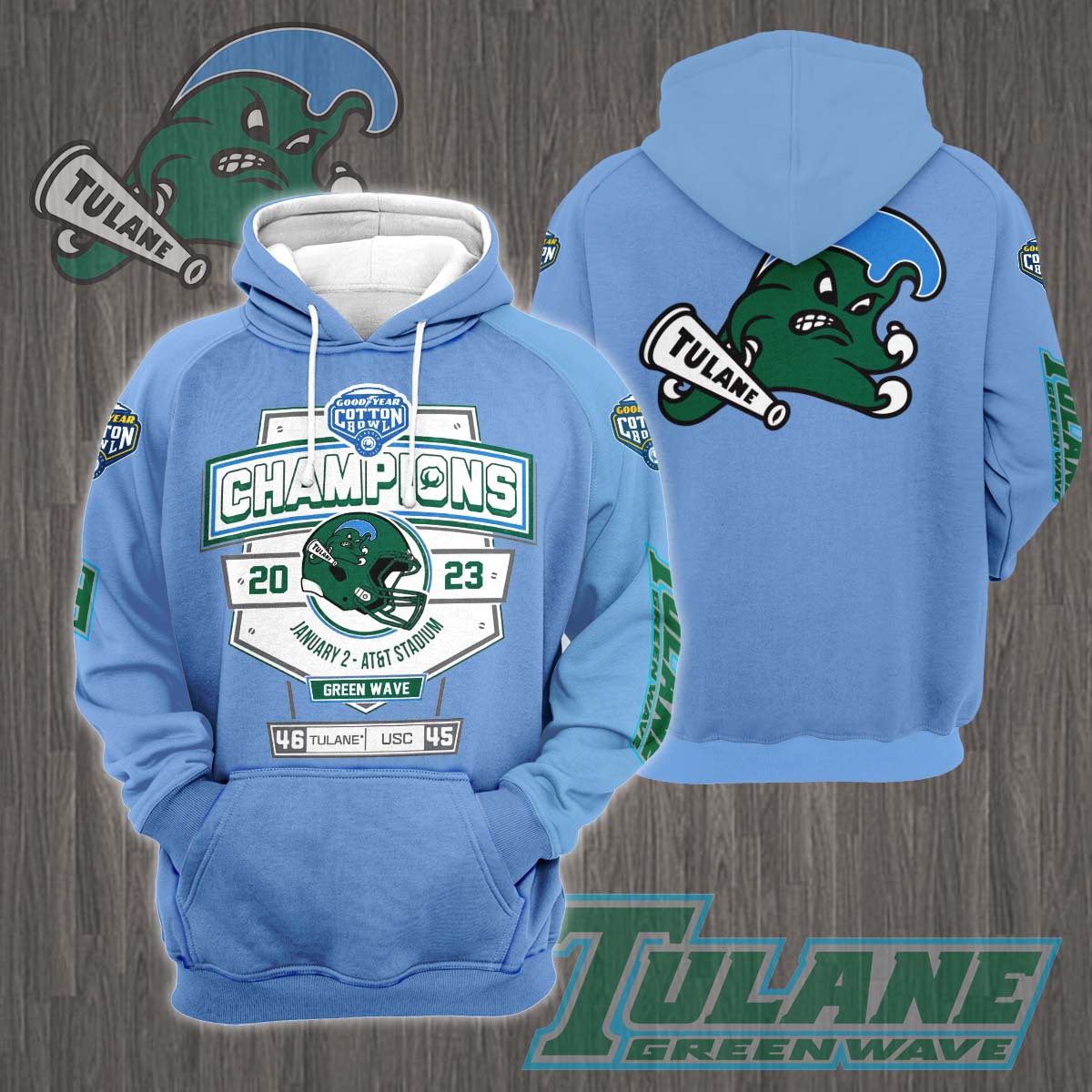Tulane Green Wave 2023 Cotton Bowl Champions Shirt 