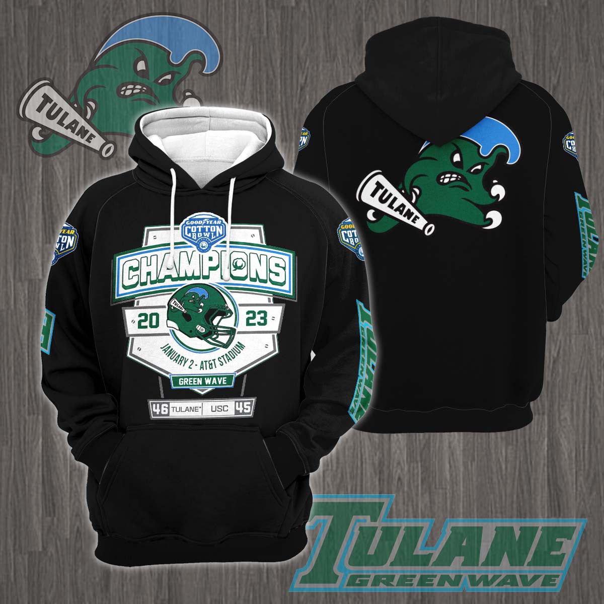Tulane Green Wave 2023 Cotton Bowl Champions Shirt 