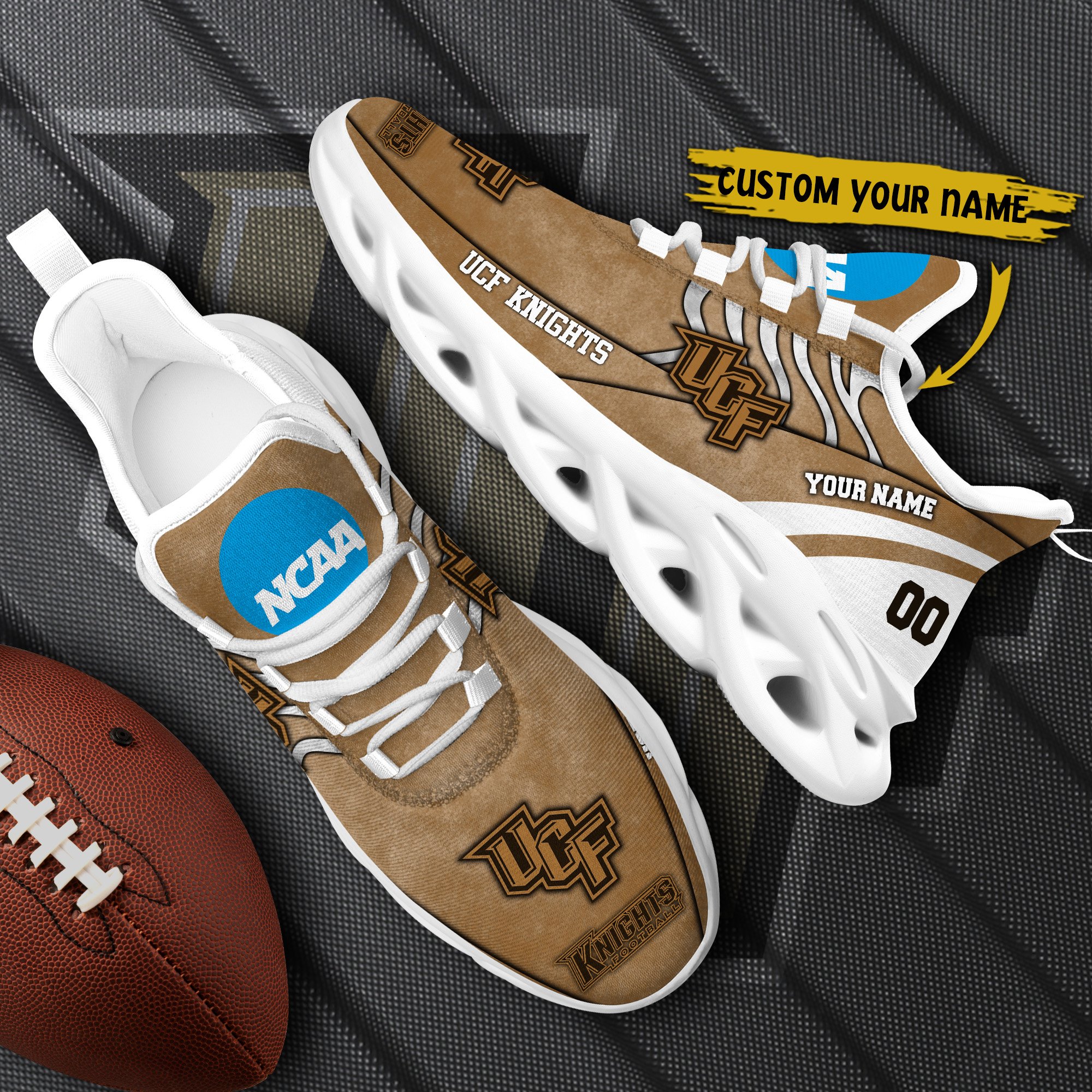 UCF Knights Black Max Soul Shoes 2025 Versions Custom Your Name And Number 312