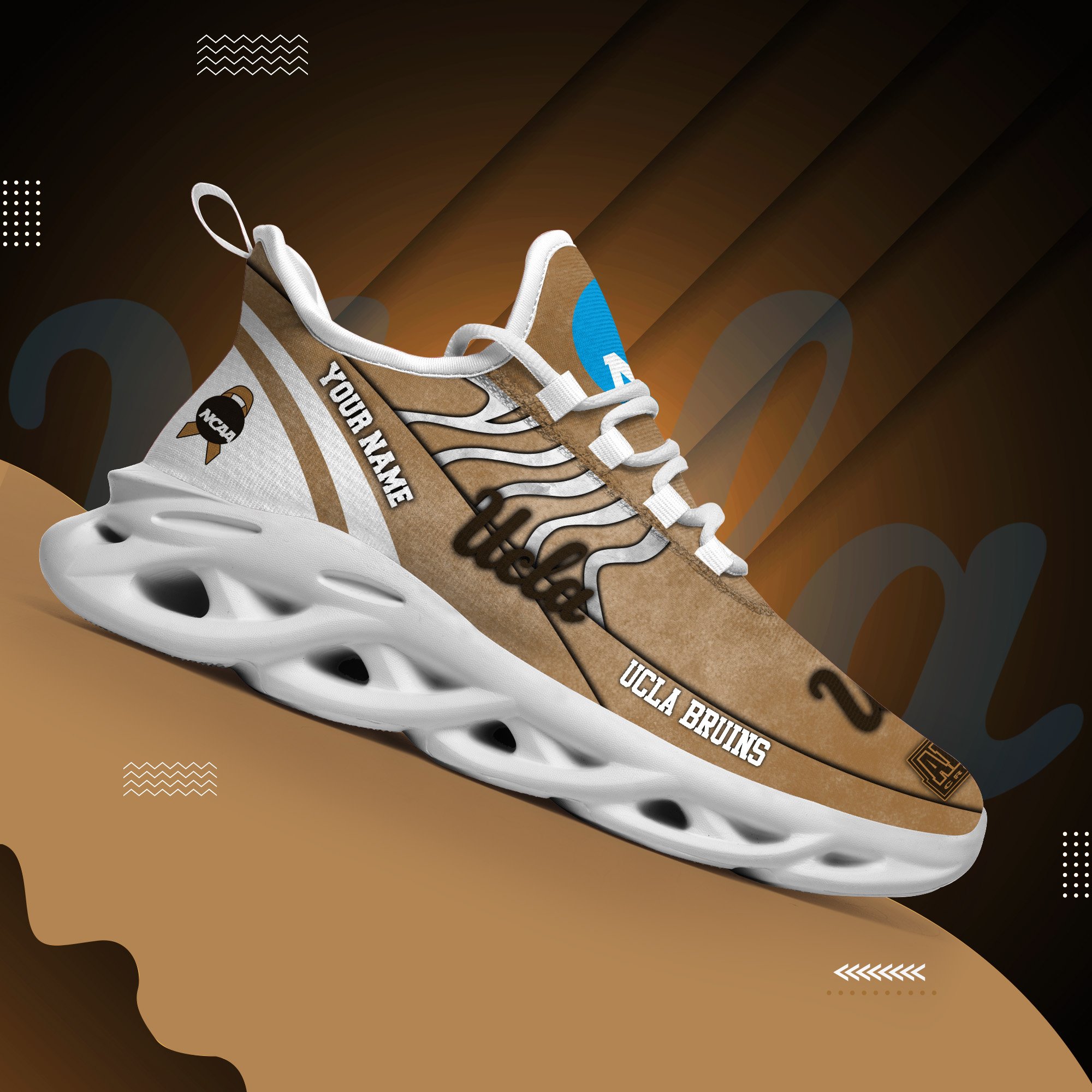 UCLA Bruins Black Max Soul Shoes 2025 Versions Custom Your Name And Number 312