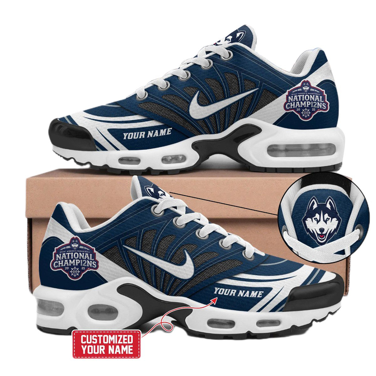 UConn Huskies TN Air Max Plus Shoes Sneakers For Men And Women