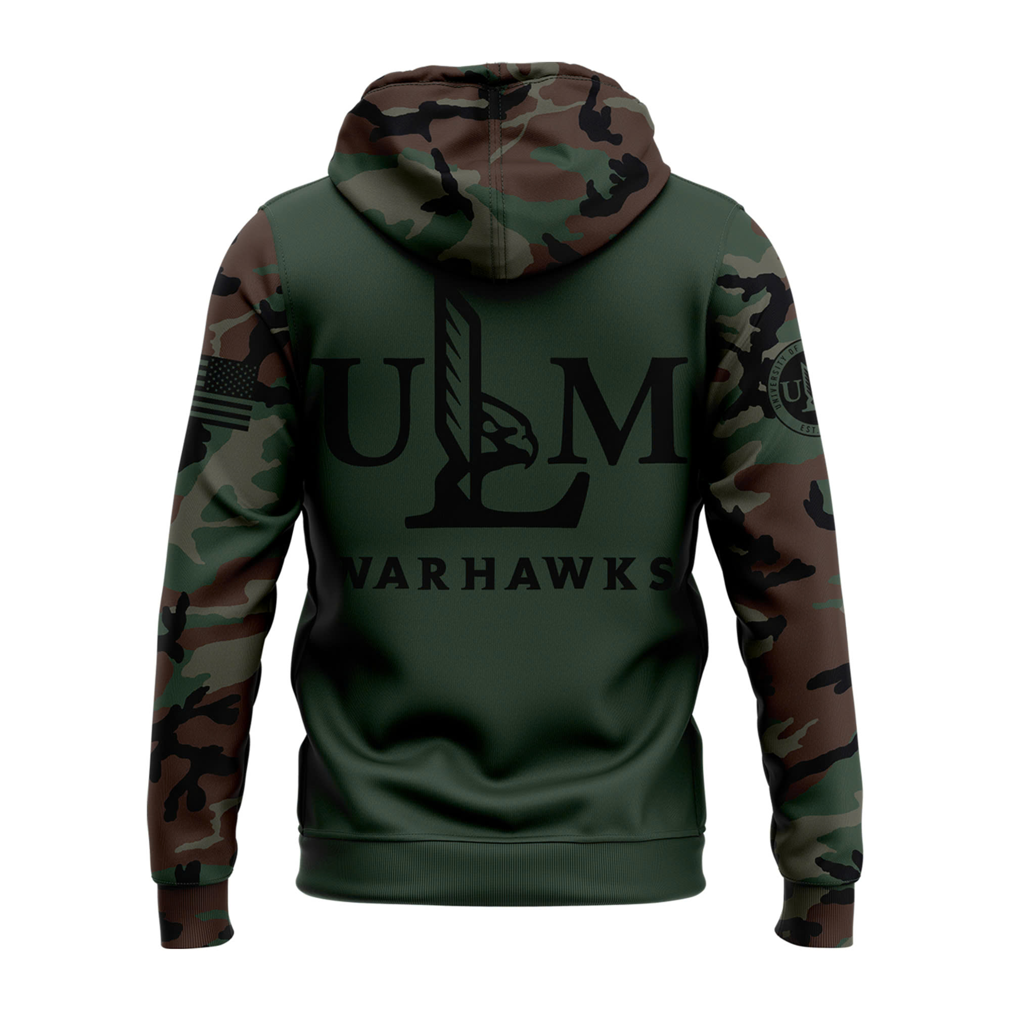 ULM Football Camo Salute to Service Club Fleece Pullover Hoodie
