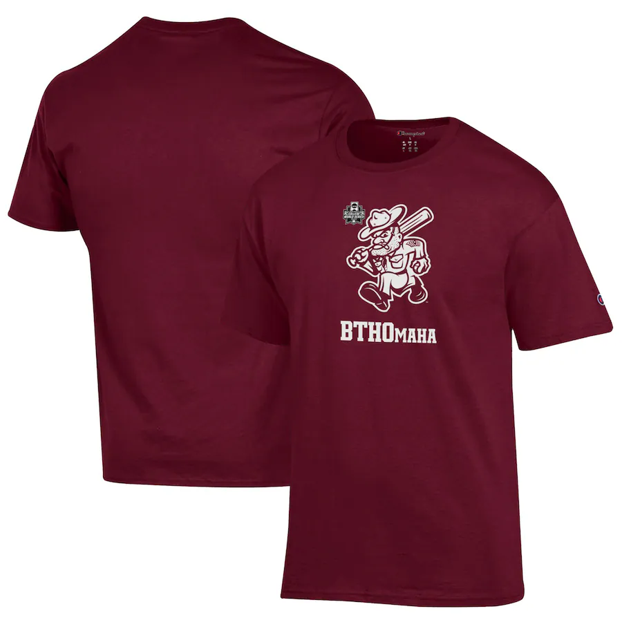 Unisex Champion Maroon Texas A&amp;M Aggies    Baseball College World Series BTHOmaha TShirt 