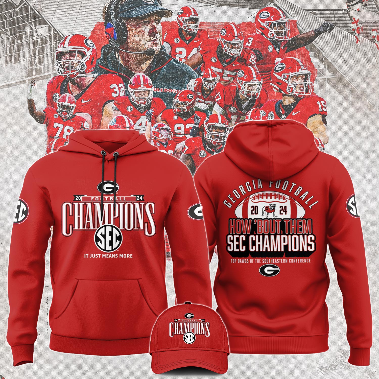 Unisex Georgia Bulldogs SEC Football Conference Champions Hoodie 