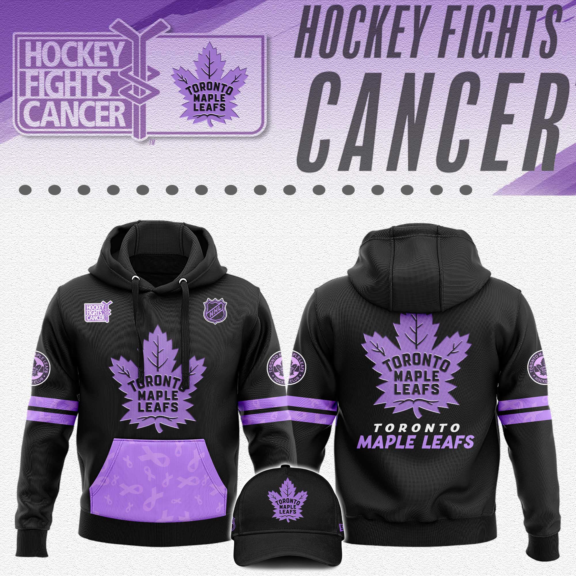 Unisex Hockey Fights Cancer  Hoodie 