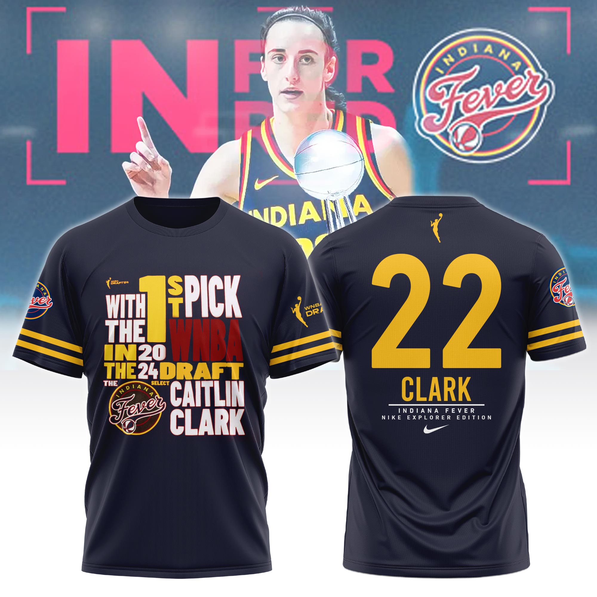 Unisex Indiana Fever Caitlin Clark   Red  WNBA 02 