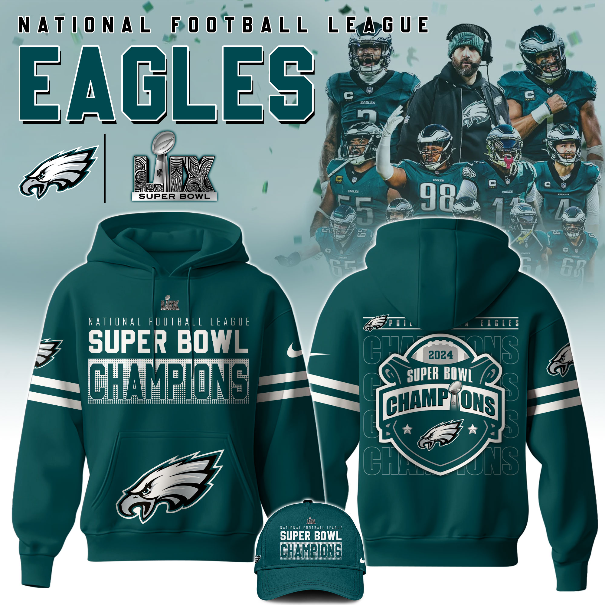 Unisex Philadelphia Eagles Super Bowl Champions Hoodie  s 