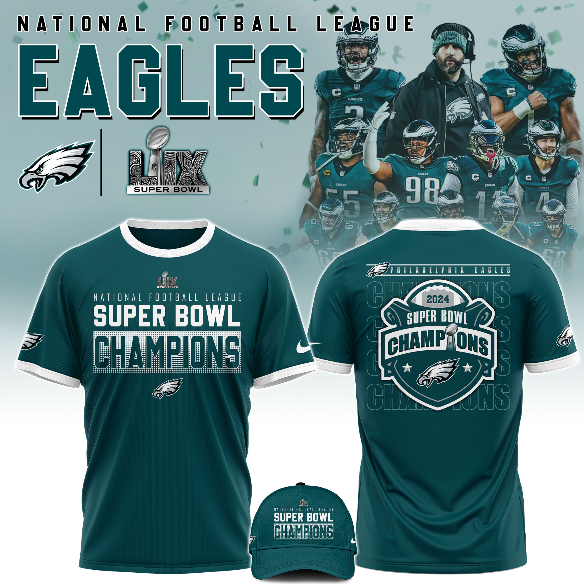 Unisex Philadelphia Eagles Super Bowl Champions TShirt  s 