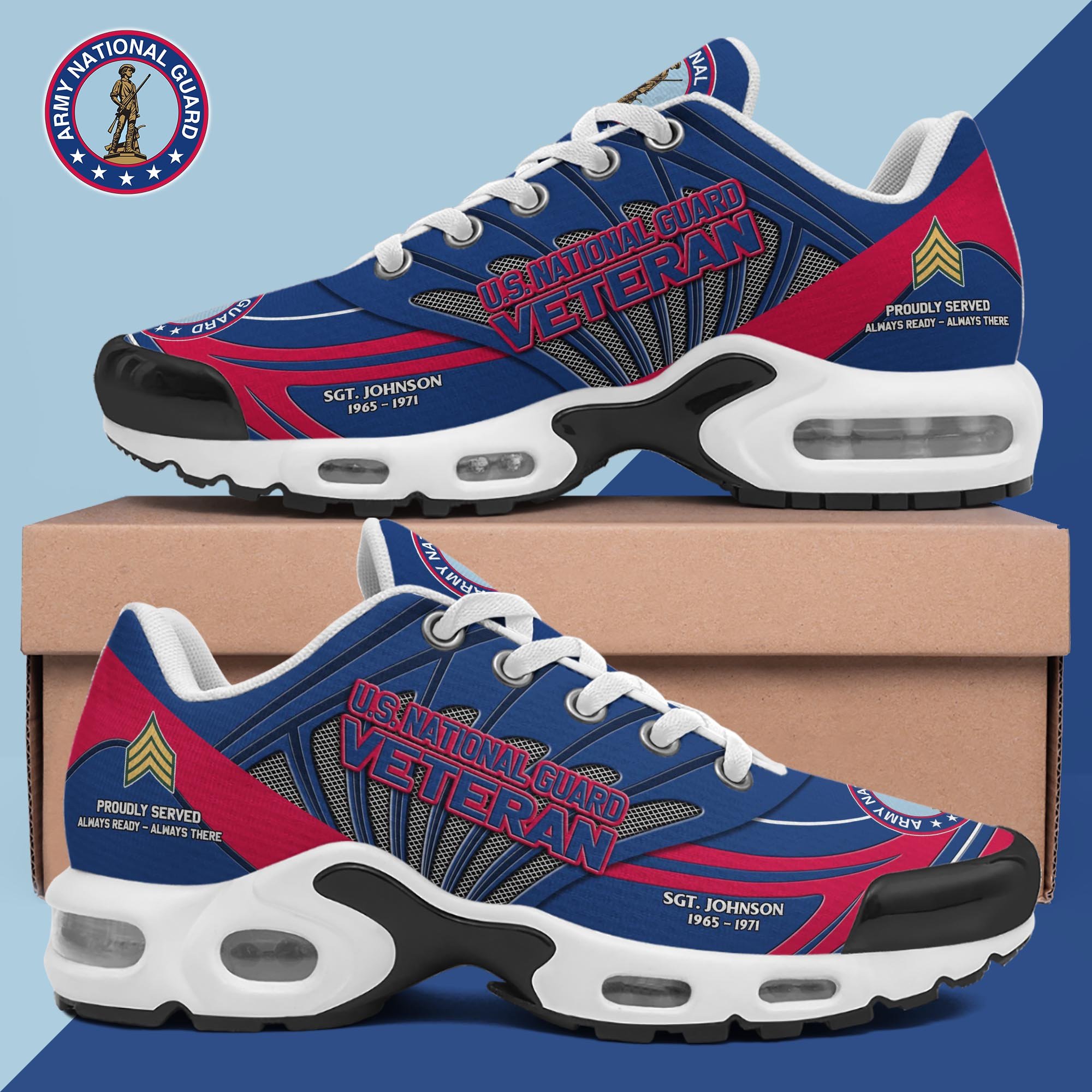 US National Guard TN Shoes Custom Name, Rank And Year, Military Shoes, Military Gifts PH475