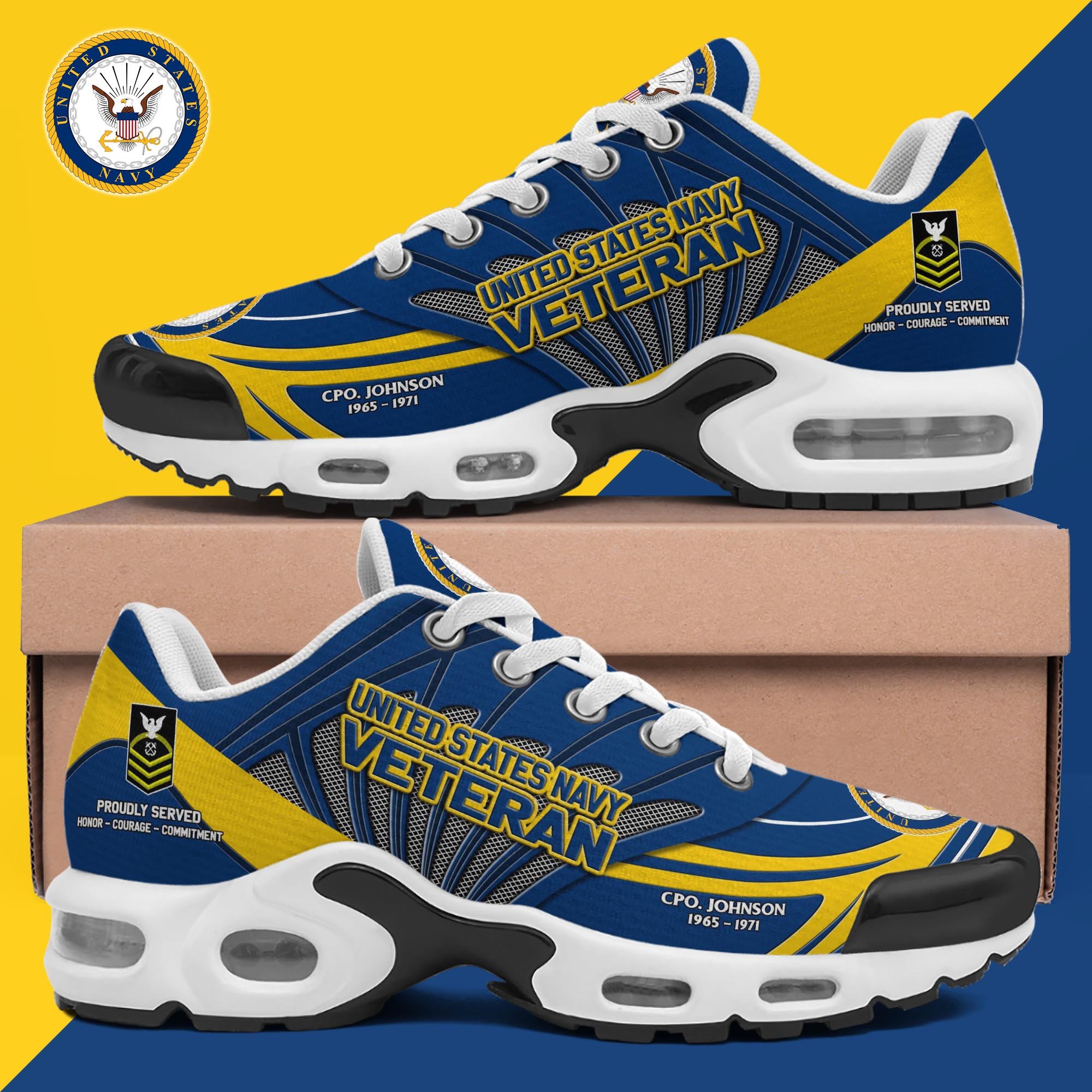 US Navy TN Shoes Custom Name, Rank And Year, Military Shoes, Military Gifts PH475