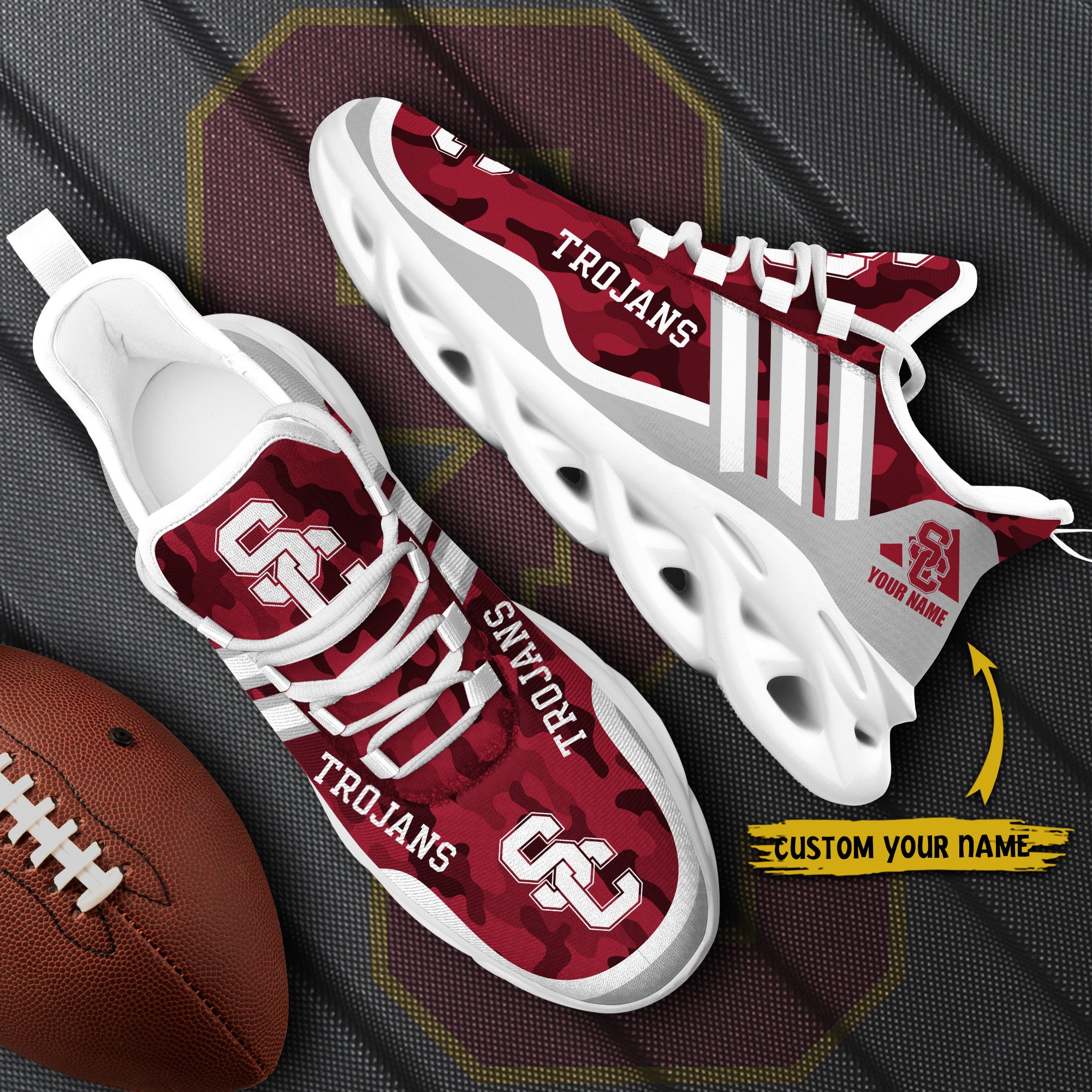 USC Trojans Black Max Soul Shoes 2025 Versions Custom Name 466