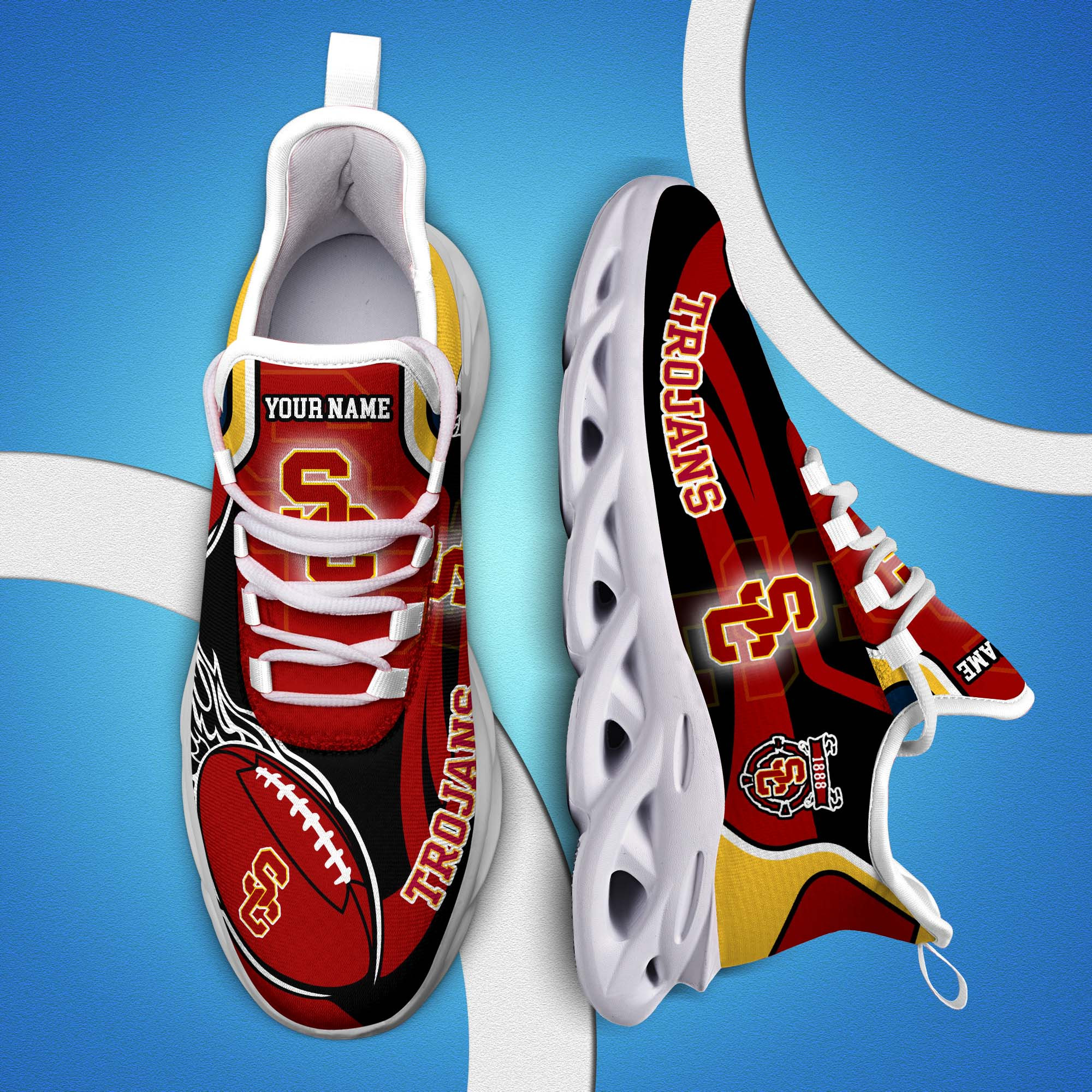 USC Trojans White C Sneakers 2025 Version Personalized Your Name 090