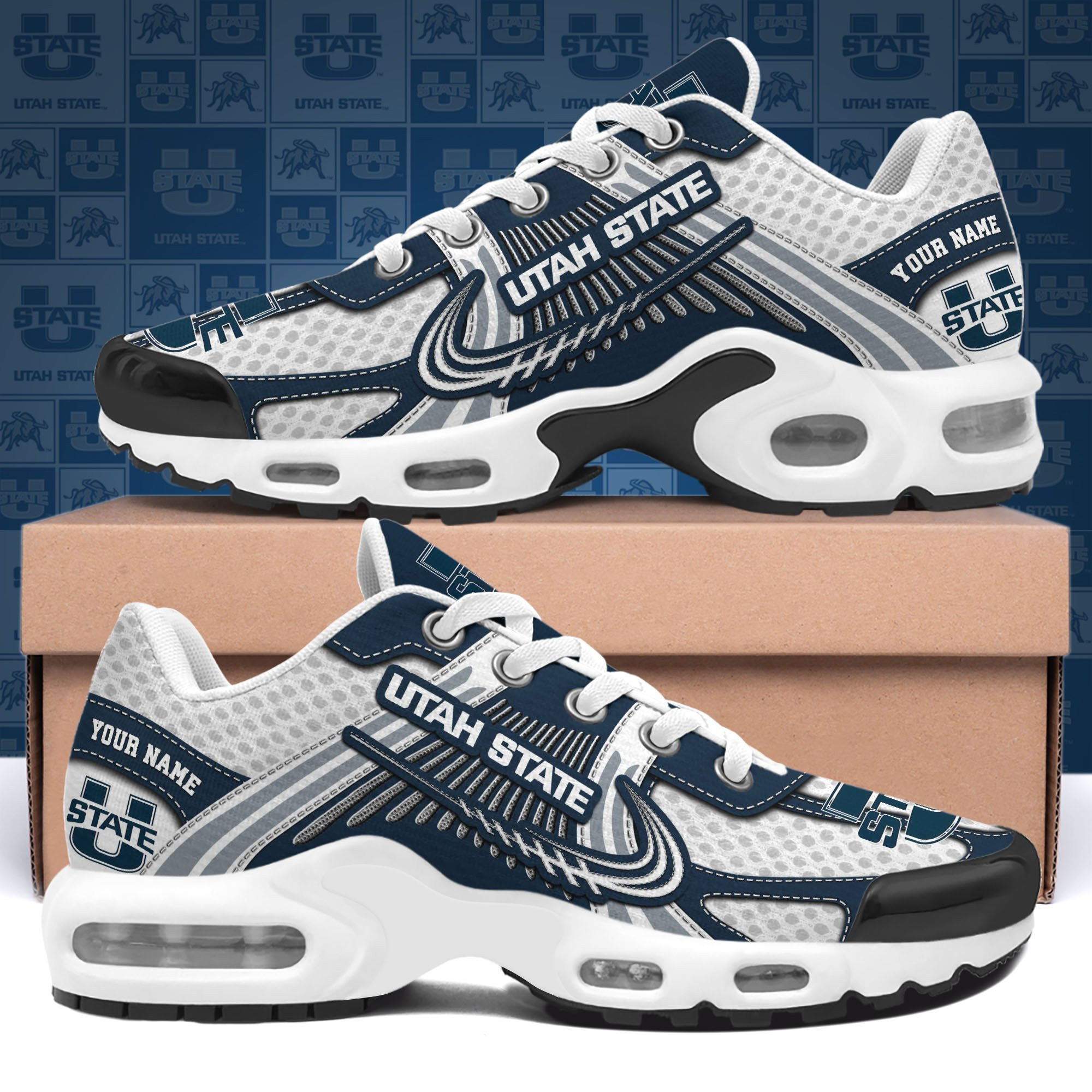 Utah State Aggies TN Shoes Custom Your Name, Sport Shoes 