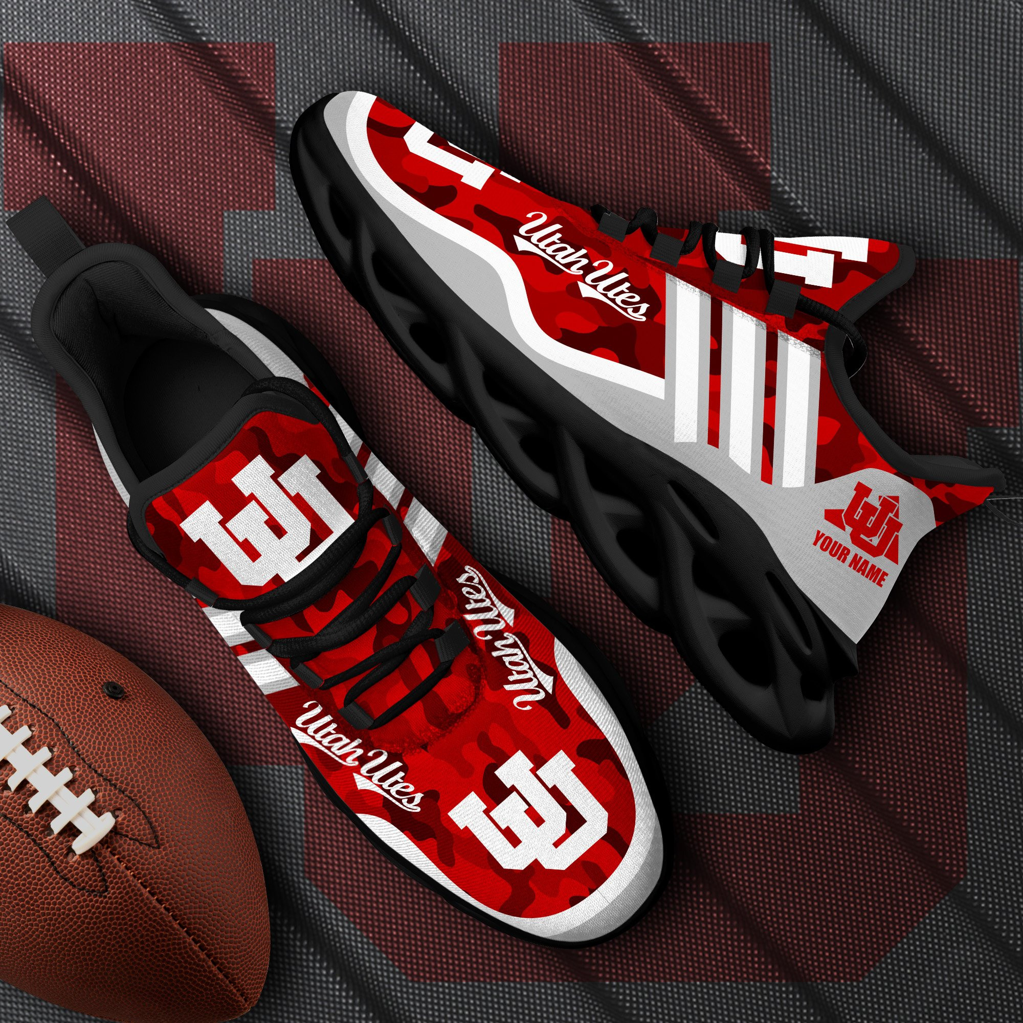 Utah Utes Black Max Soul Shoes 2025 Versions Custom Name 466