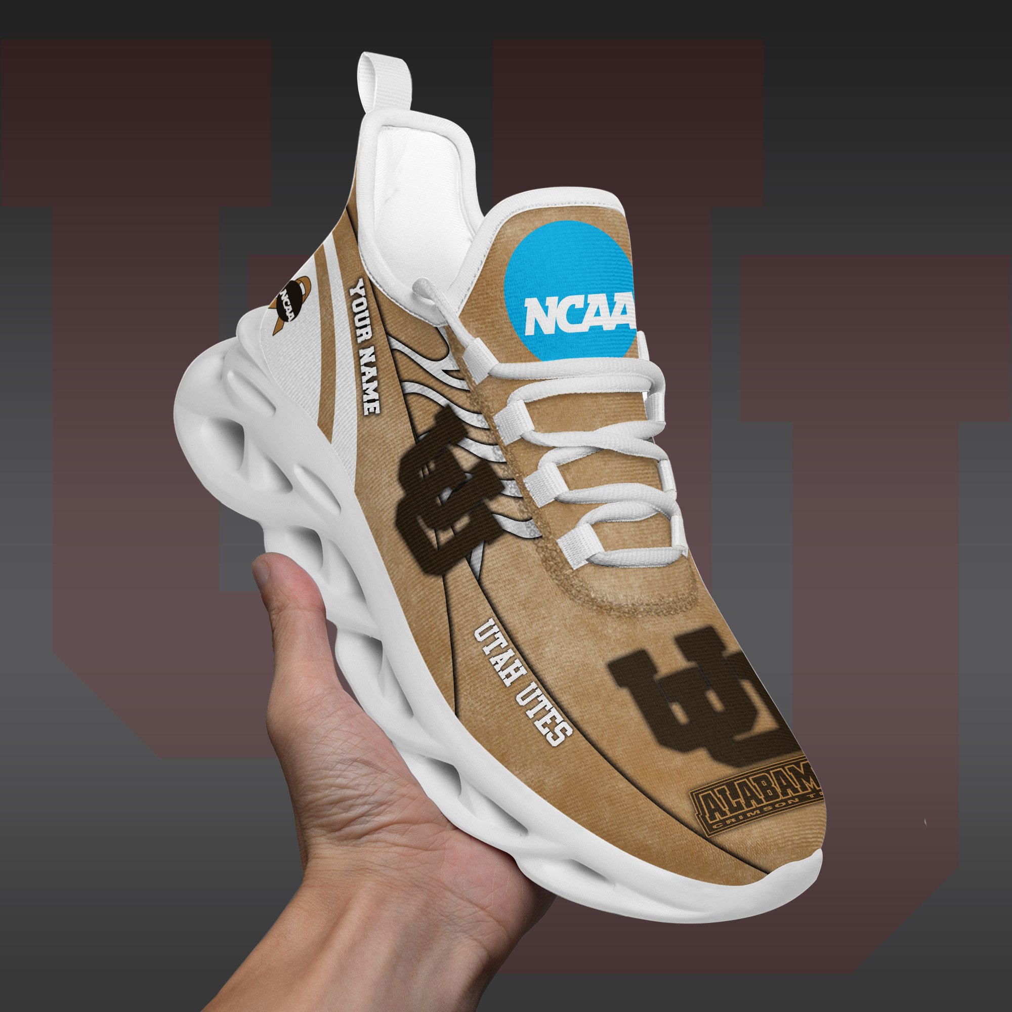 Utah Utes Black Max Soul Shoes 2025 Versions Custom Your Name And Number 312
