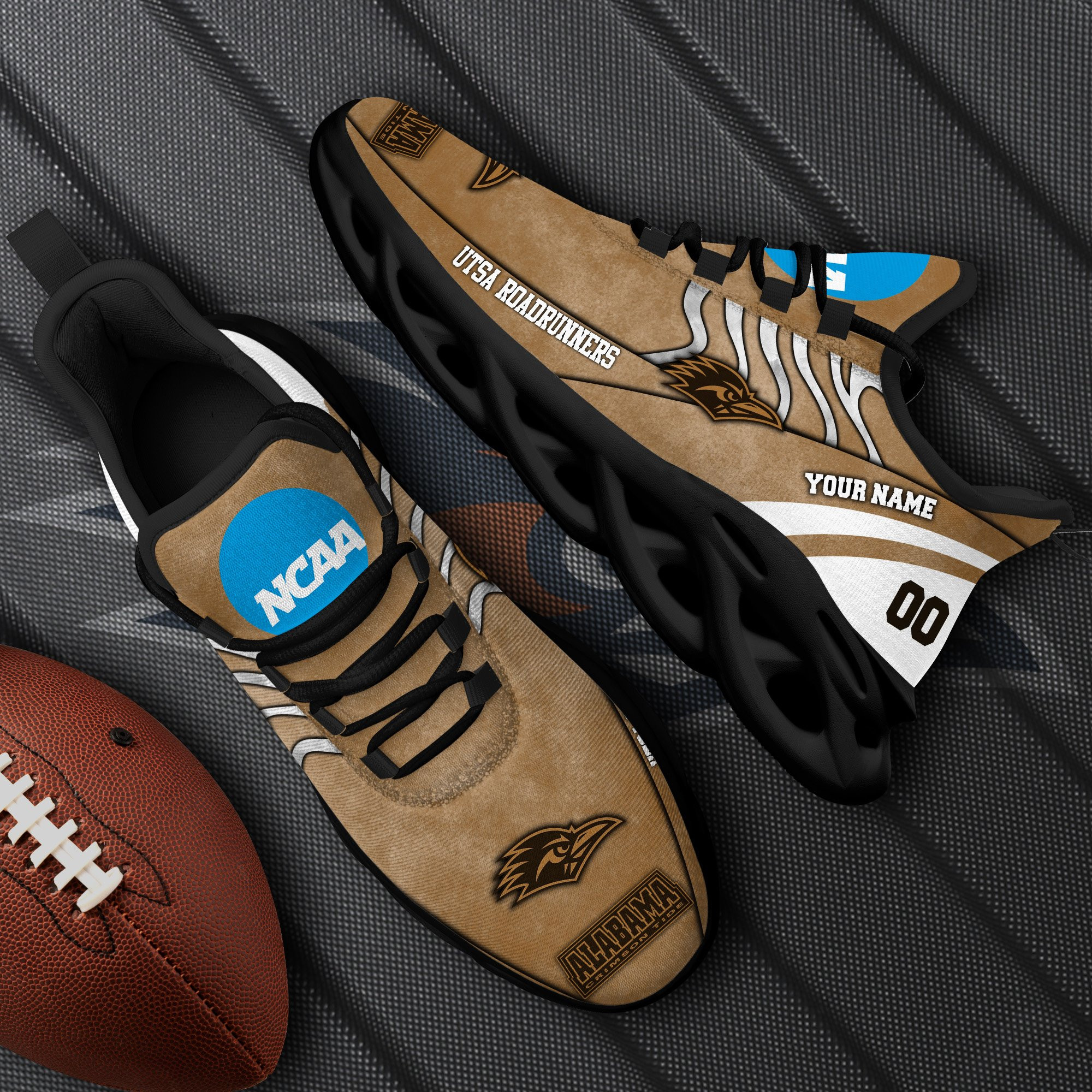 UTSA Roadrunners Black Max Soul Shoes 2025 Versions Custom Your Name And Number 312