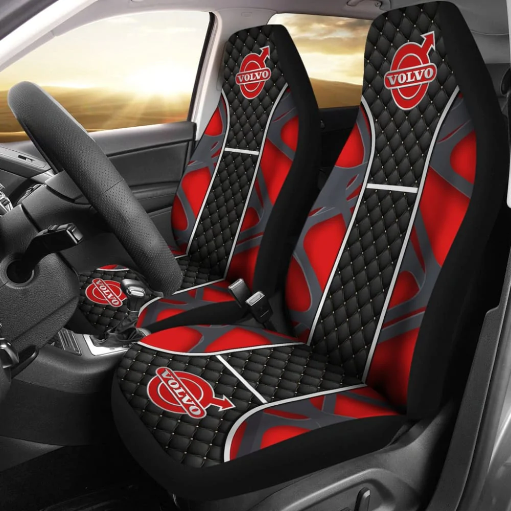 VOLVO BLACK AND RED THEMED PRINTED CAR SEAT COVERS 210901 