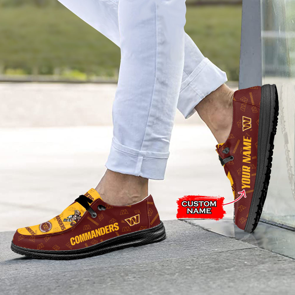 Washington Football Logo Pattern Moccasin Slipper 