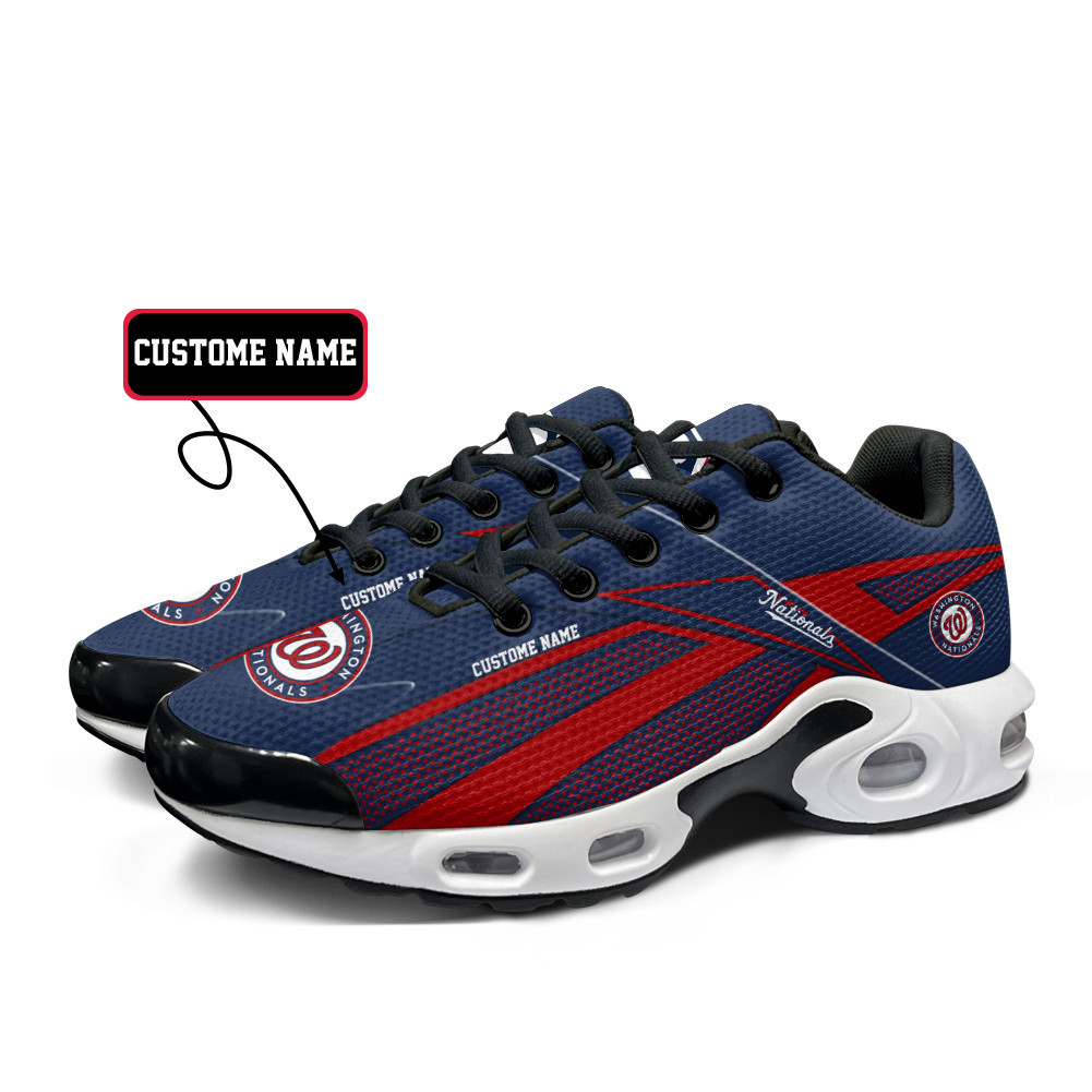Washington Nationals Personalized Name Team Colors Supersonic Line Pattern TN Air Max Shoes Air Cushion Sneakers