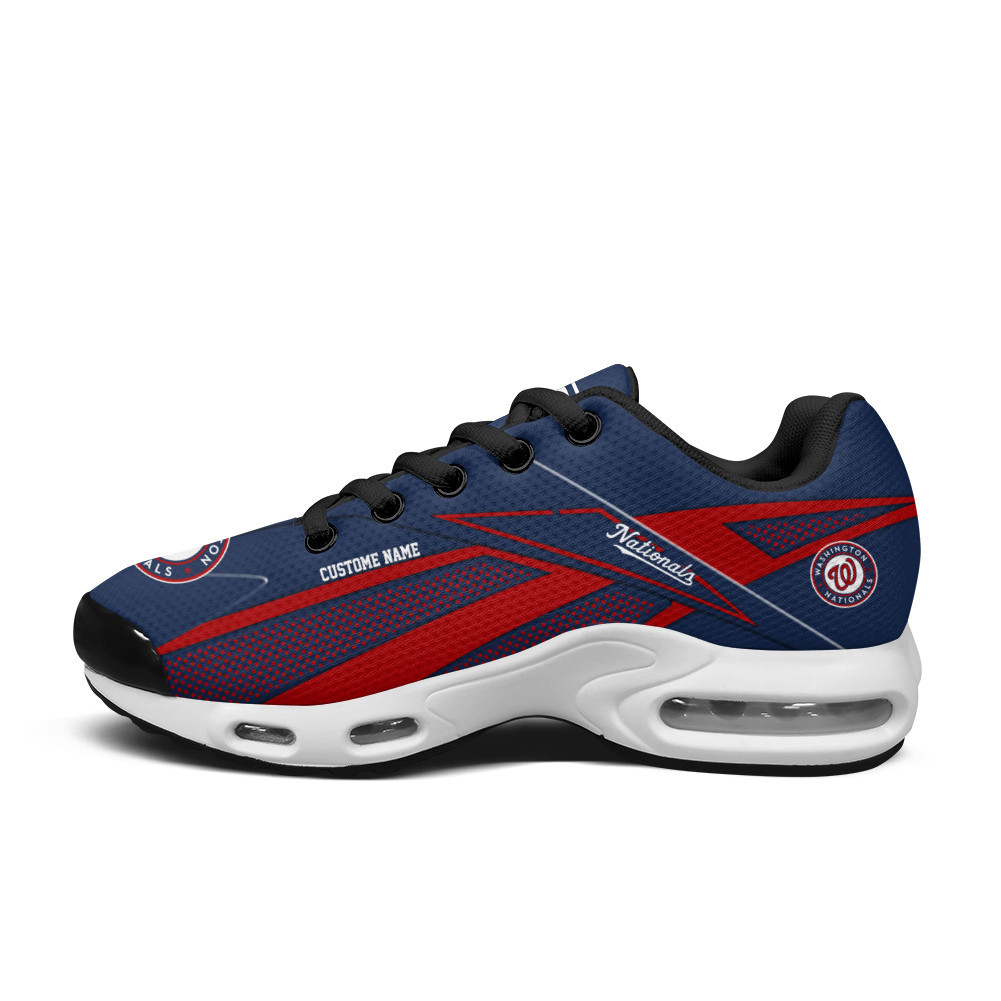 Washington Nationals Personalized Name Team Colors Supersonic Line Pattern TN Air Max Shoes Air Cushion Sneakers