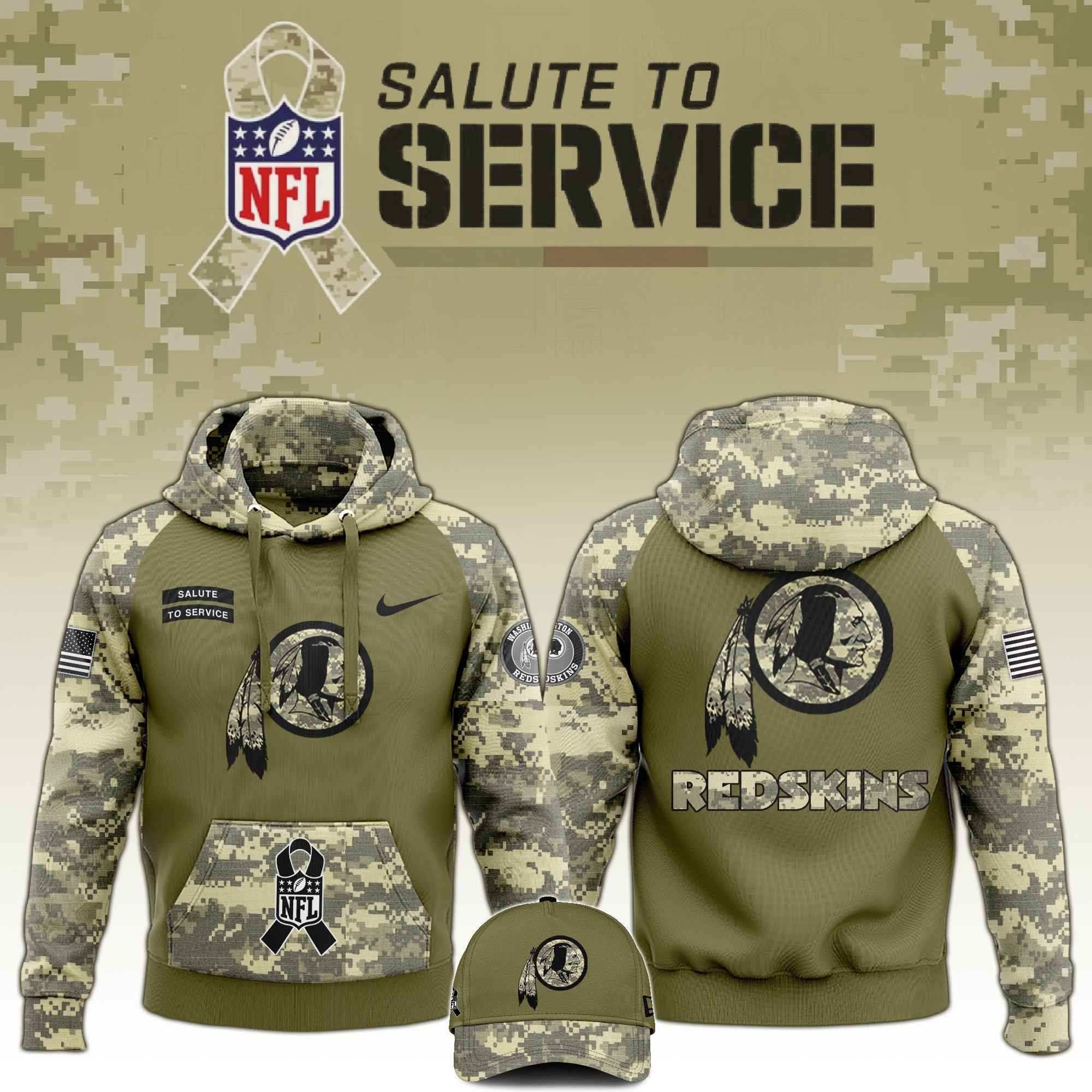 Washington Redskin Veterans Day Hoodie 